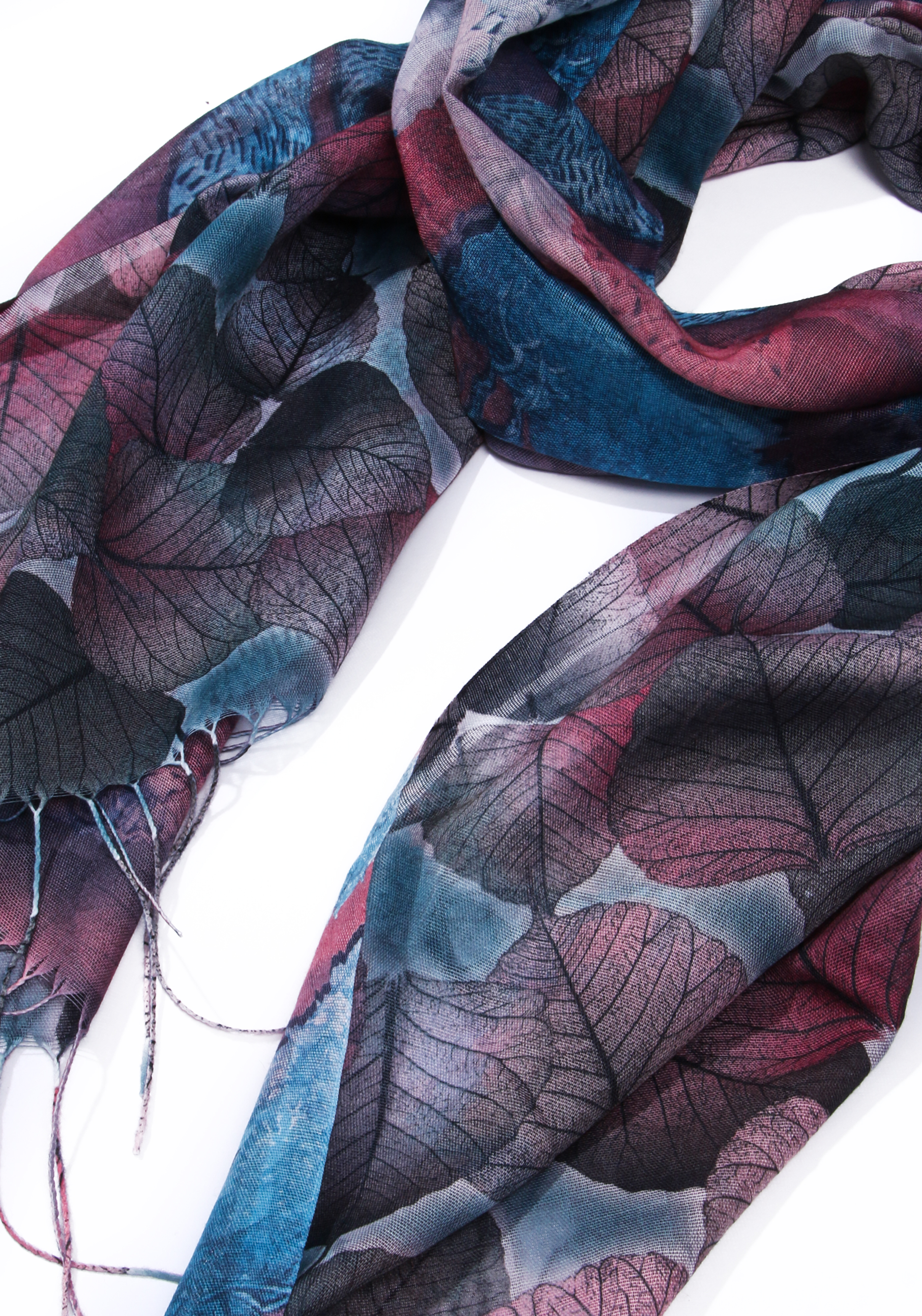 Палантин женский "Листья на ветру" Orhida, цвет фиолетовый, размер 180х70 - фото 3
