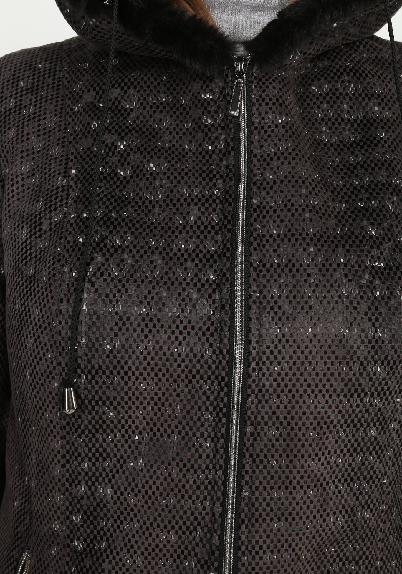 Дублёнка с карманами на молнии Mio Imperatrice, размер 50, цвет серый - фото 5