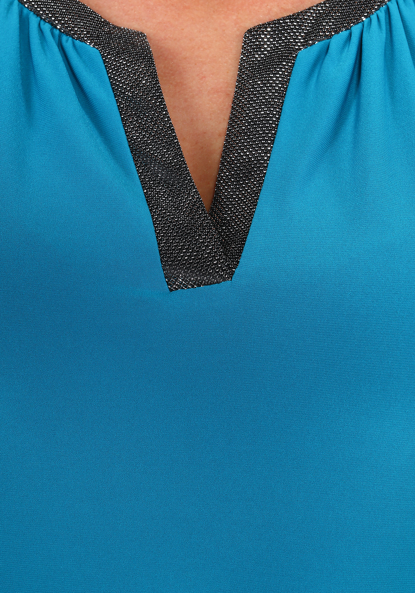Блуза с фигурным вырезом и рукавом 3/4 Veas, размер 60, цвет бирюзовый - фото 3