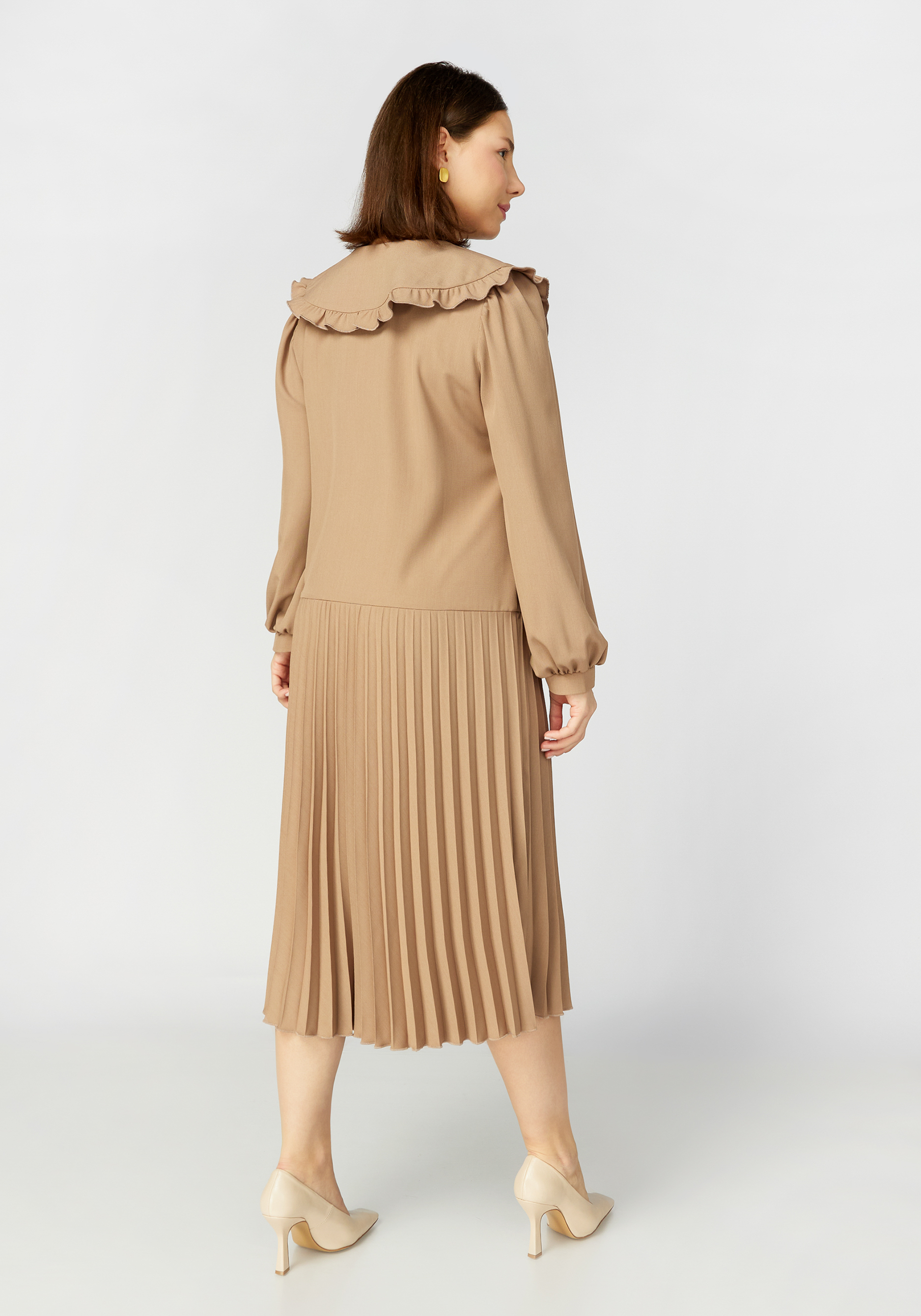 Платье с заниженной талией прямого силуэта Mio Imperatrice, цвет коричневый, размер 54 - фото 4