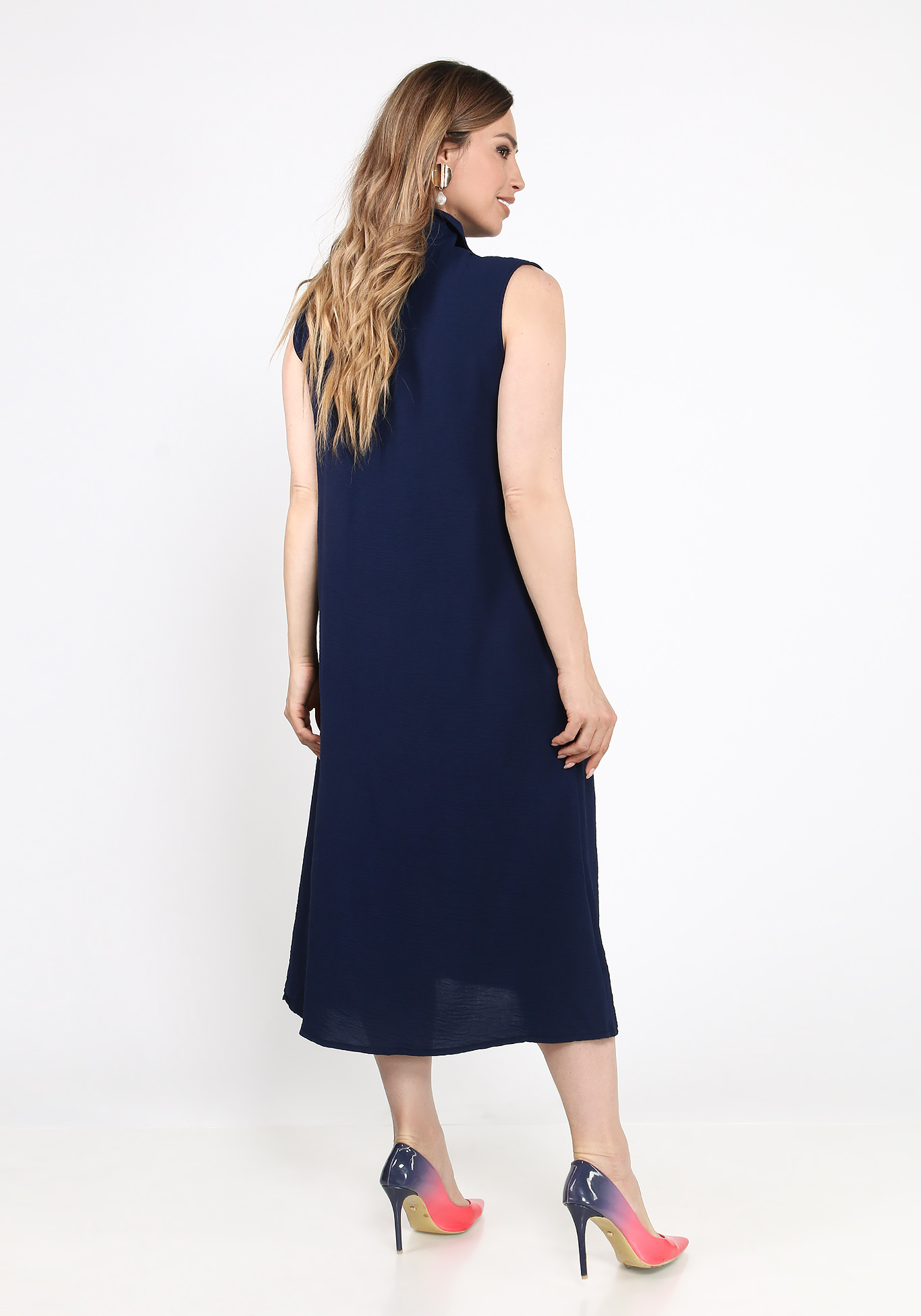 Платье-миди без рукава City Code, размер 56, цвет синий - фото 2