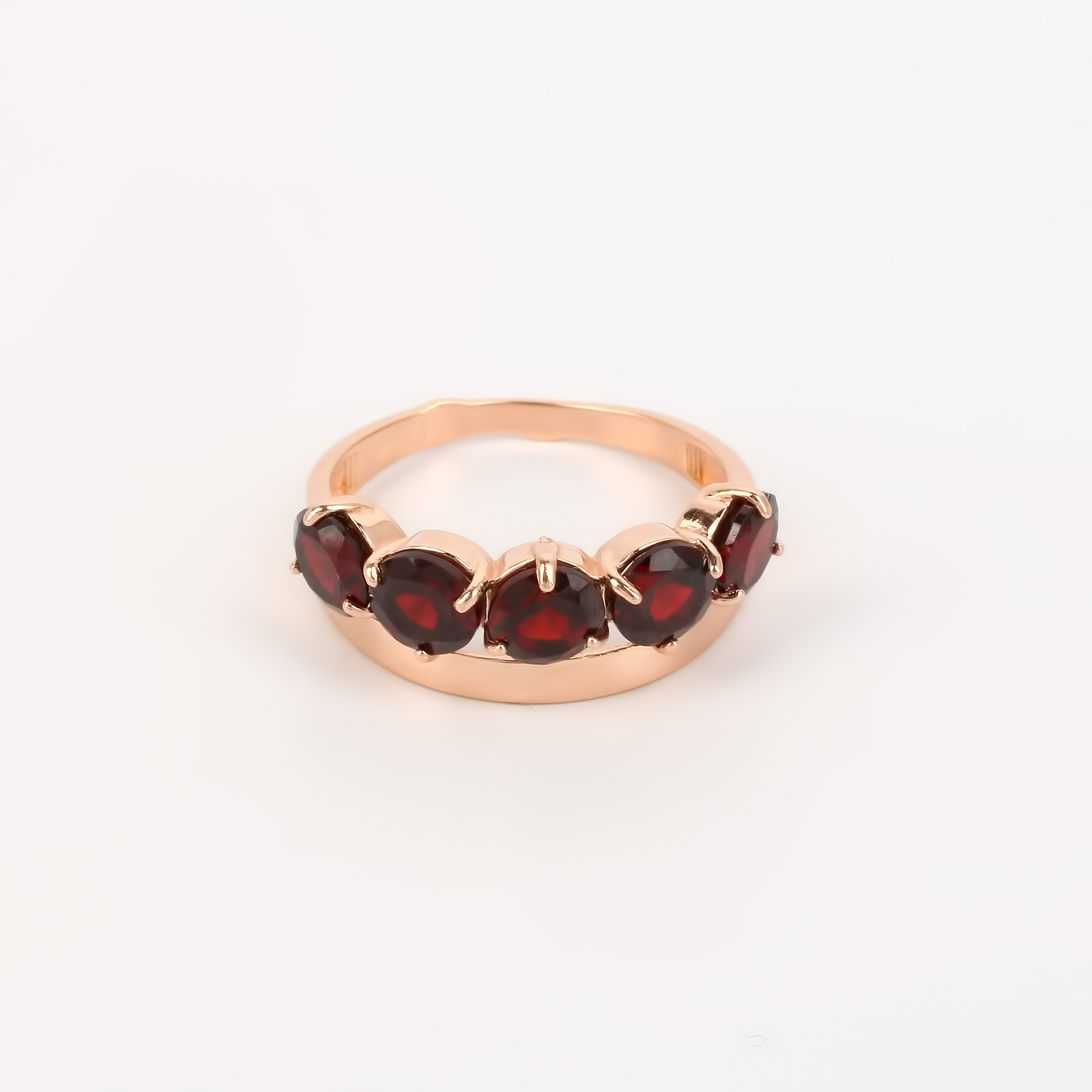 Серебряное кольцо "Золотая дорожка" AQUAMARINE, размер 18, цвет красный - фото 2