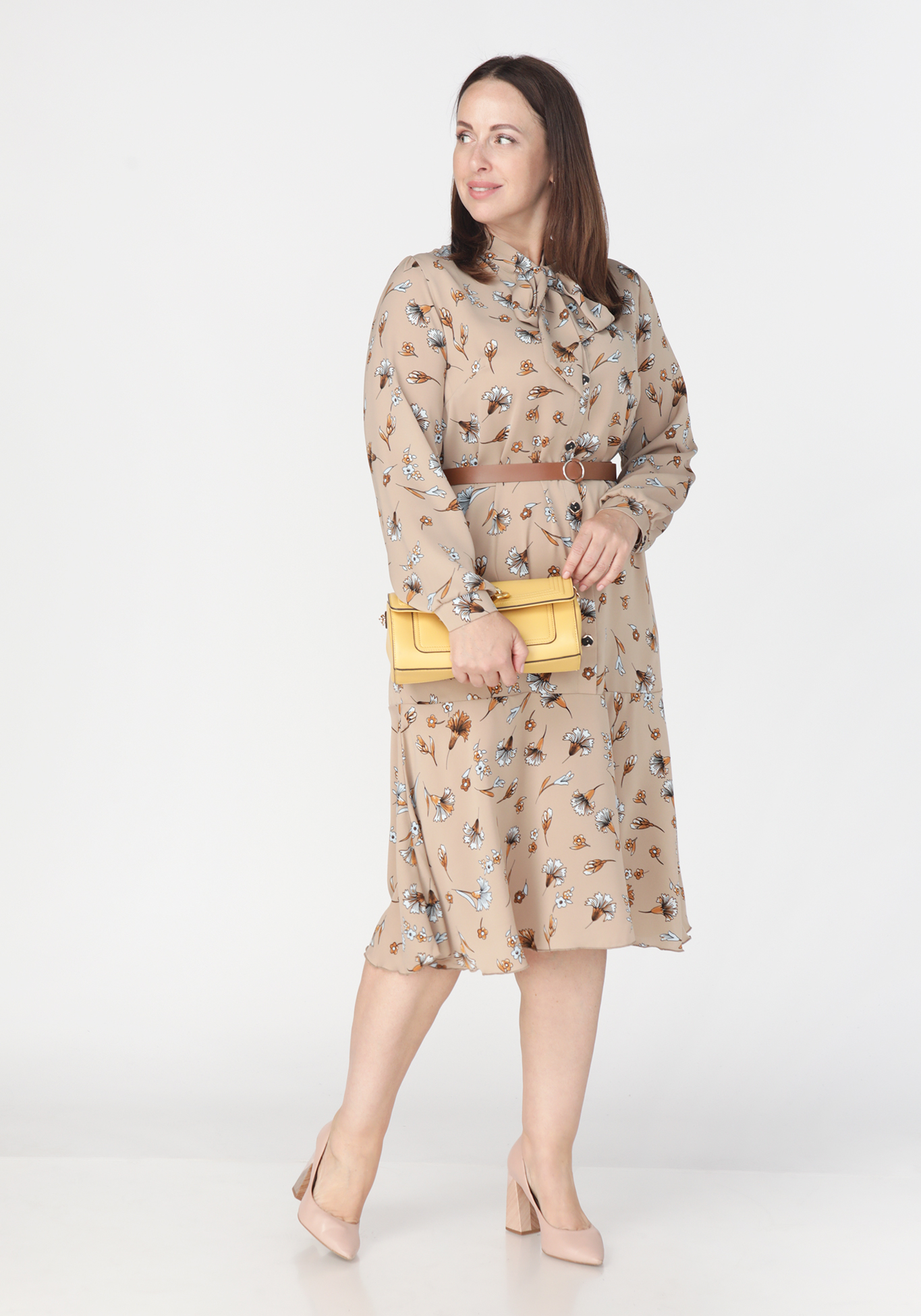 Платье с цветочным принтом прямого кроя Bianka Modeno, размер 50 - фото 8