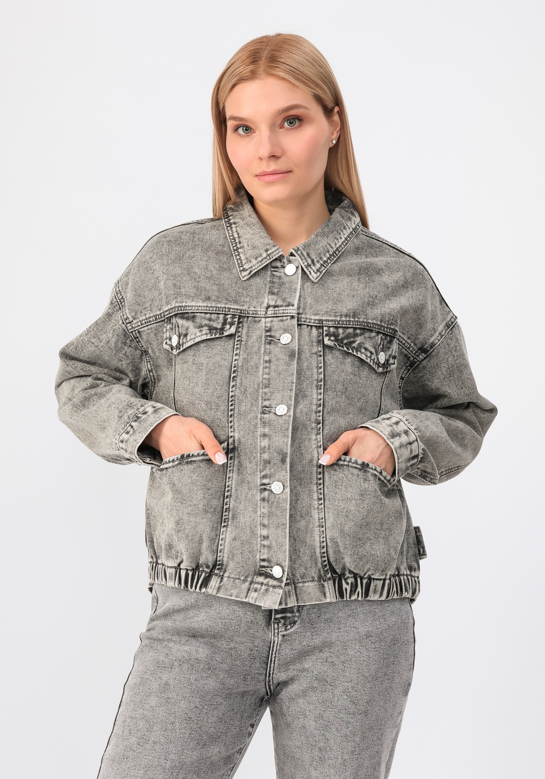 Куртка джинсовая "Милена" No name, размер 48, цвет серый - фото 2
