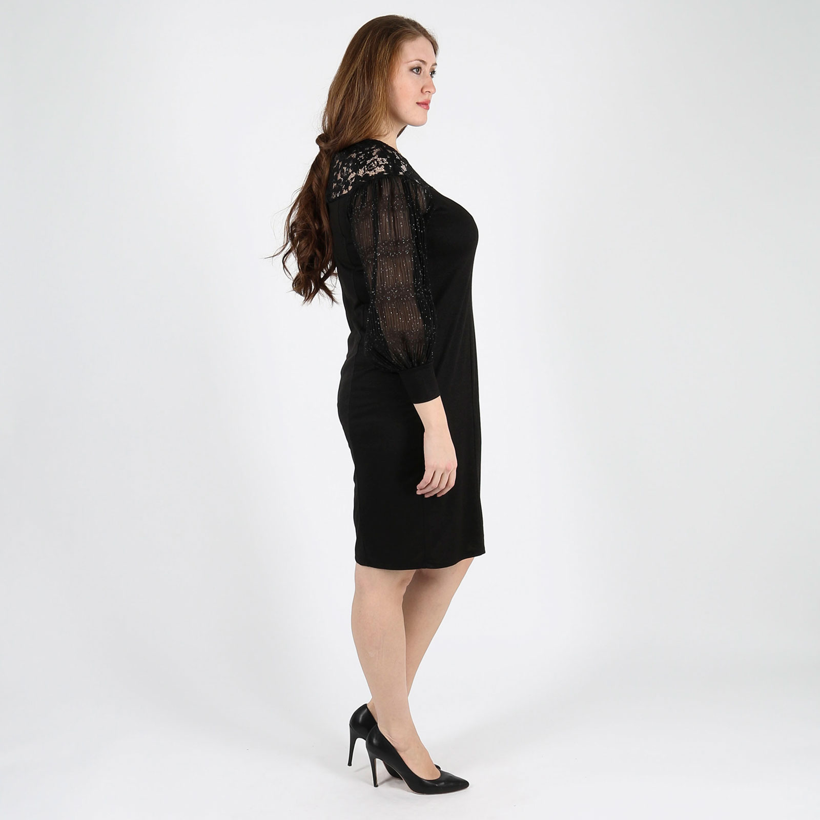Платье с шифоновыми рукавами Милада, размер 54, цвет черный - фото 3