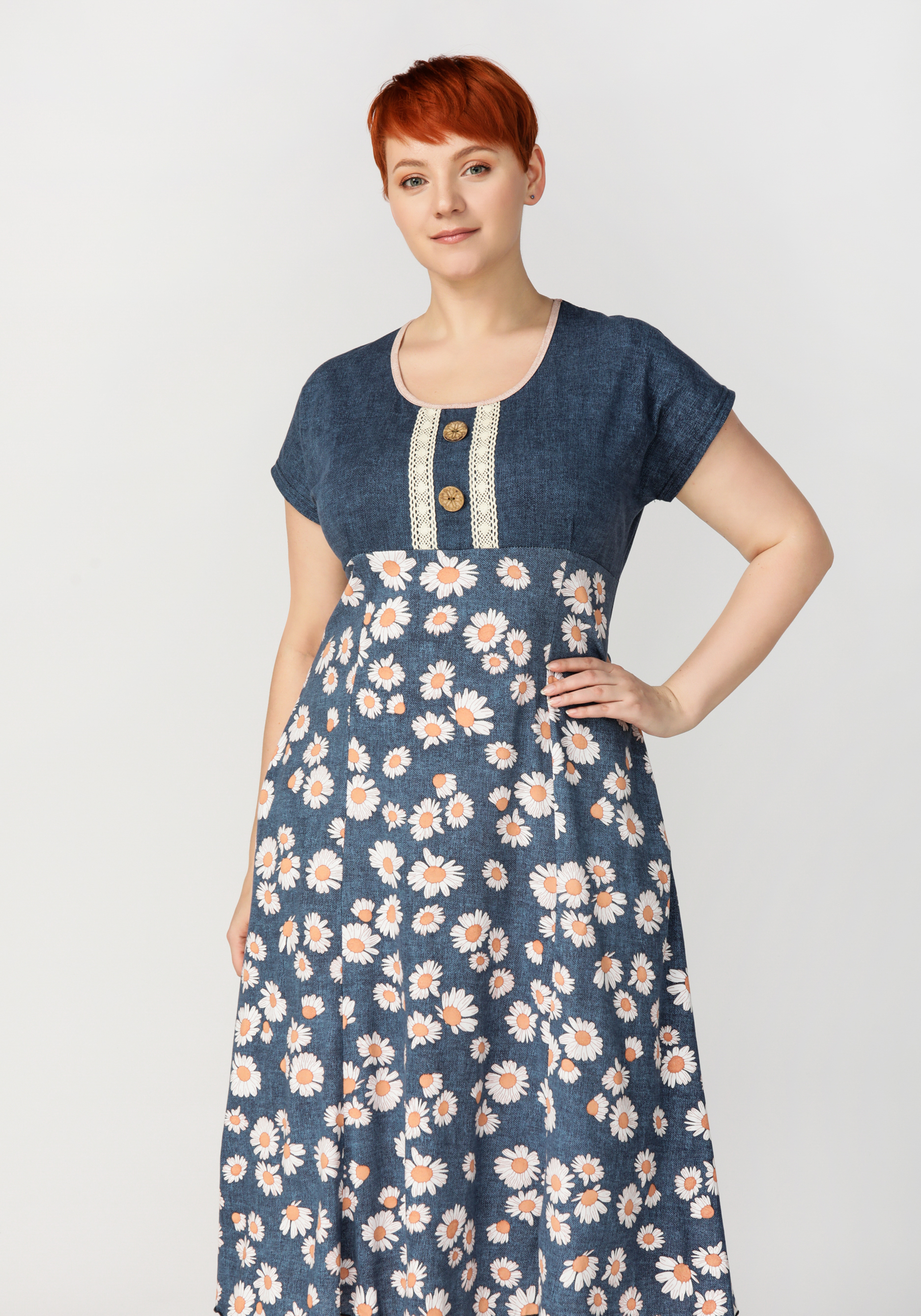 Платье женское "Марта" NATALI, размер 58, цвет синий - фото 3