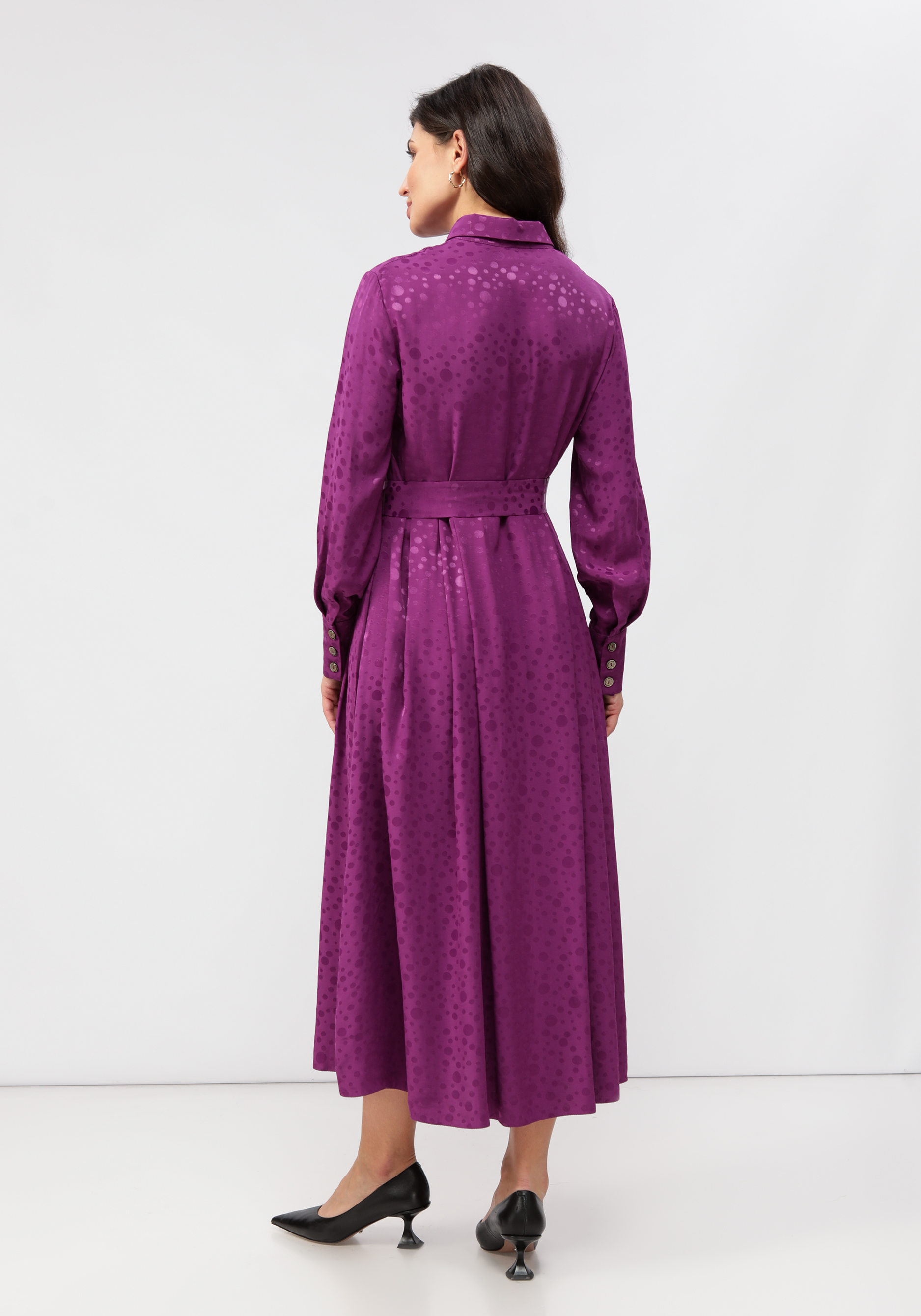 Платье на пуговицах со складками на юбке Vivienne Mare, цвет фиолетовый, размер 50 - фото 2