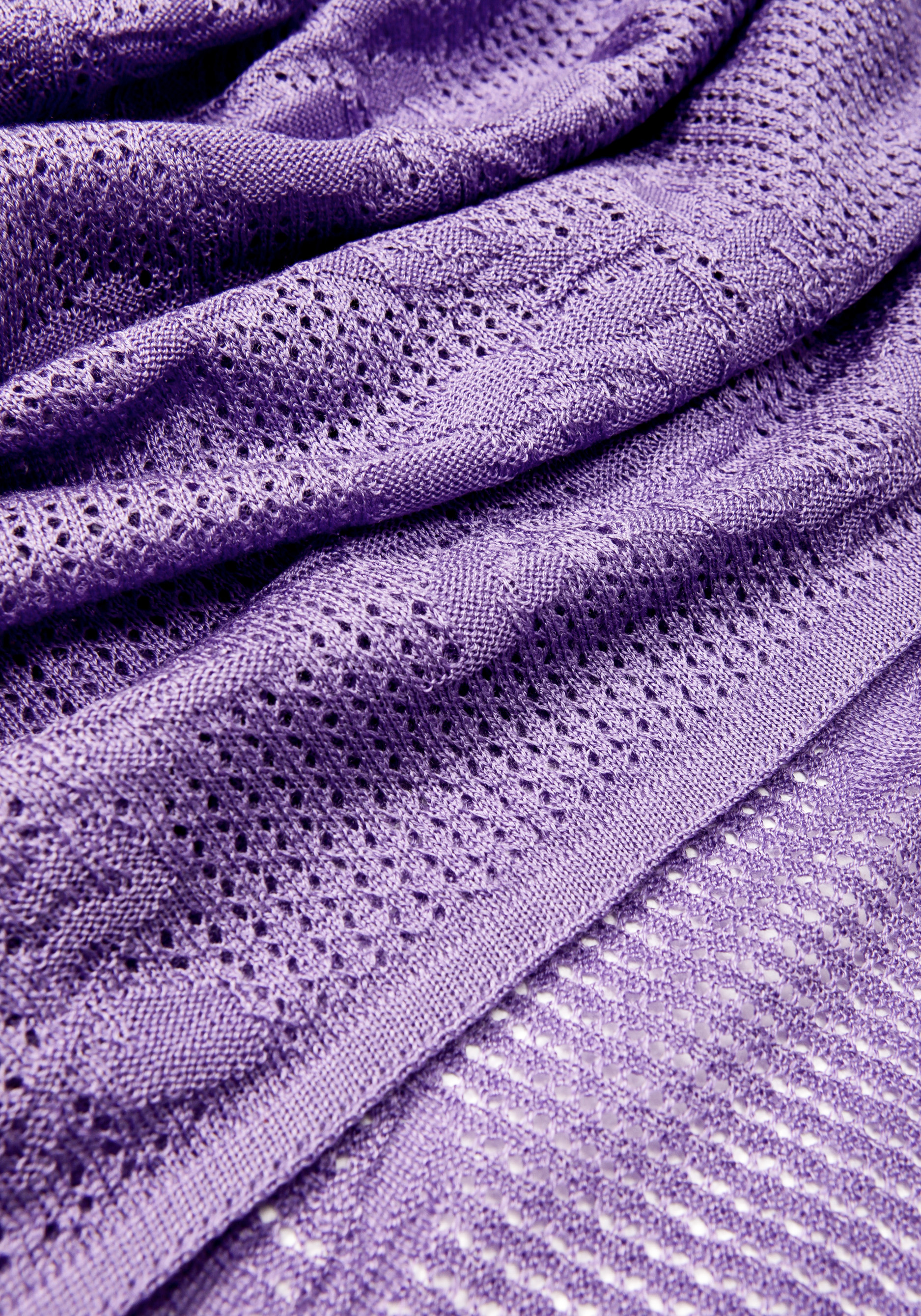Палантин ажурный из натуральной шерсти Vivawool, цвет фиолетовый, размер единый - фото 8