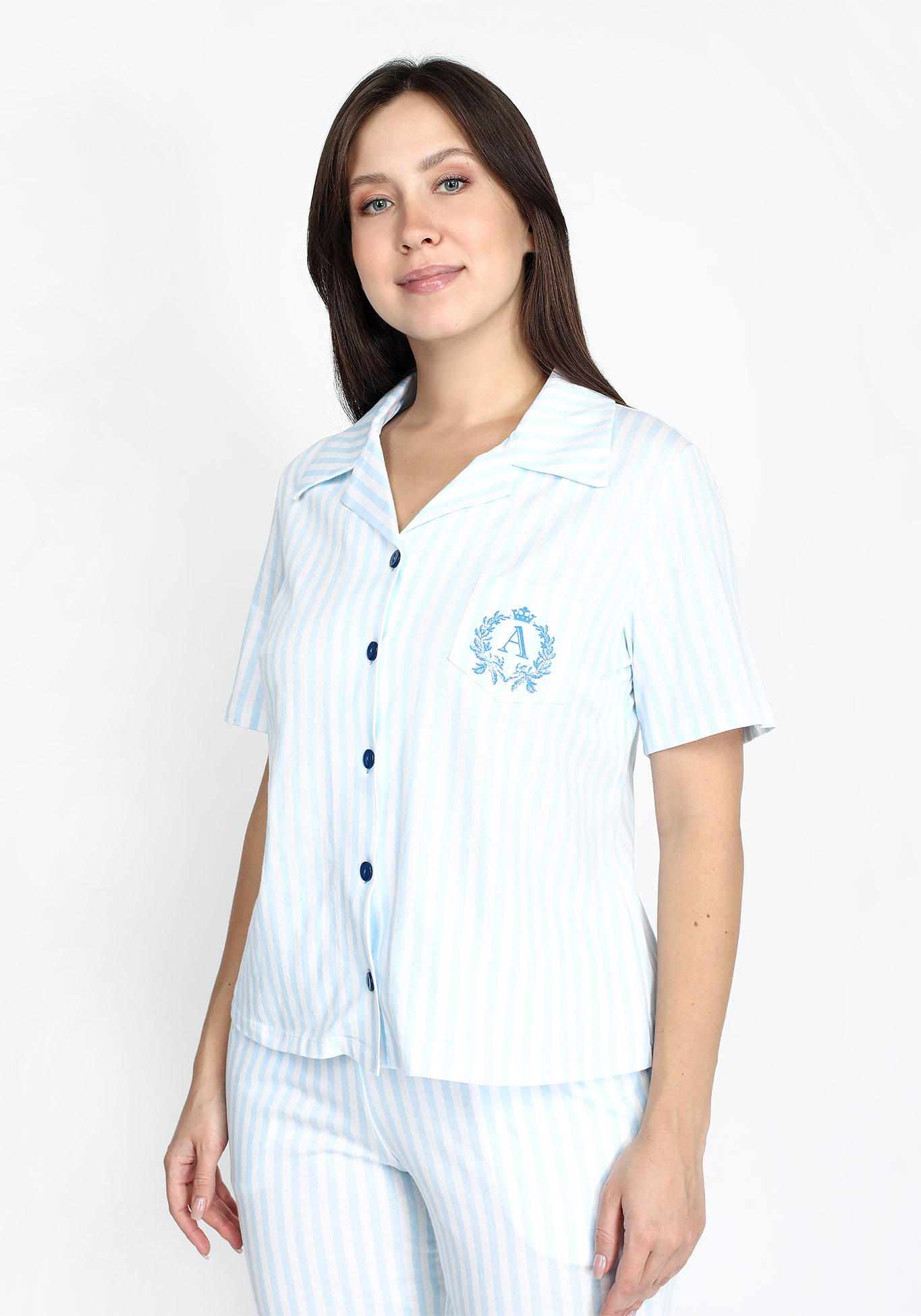 Пижама «Пастельная нежность» Алтекс, размер 52, цвет голубой - фото 7
