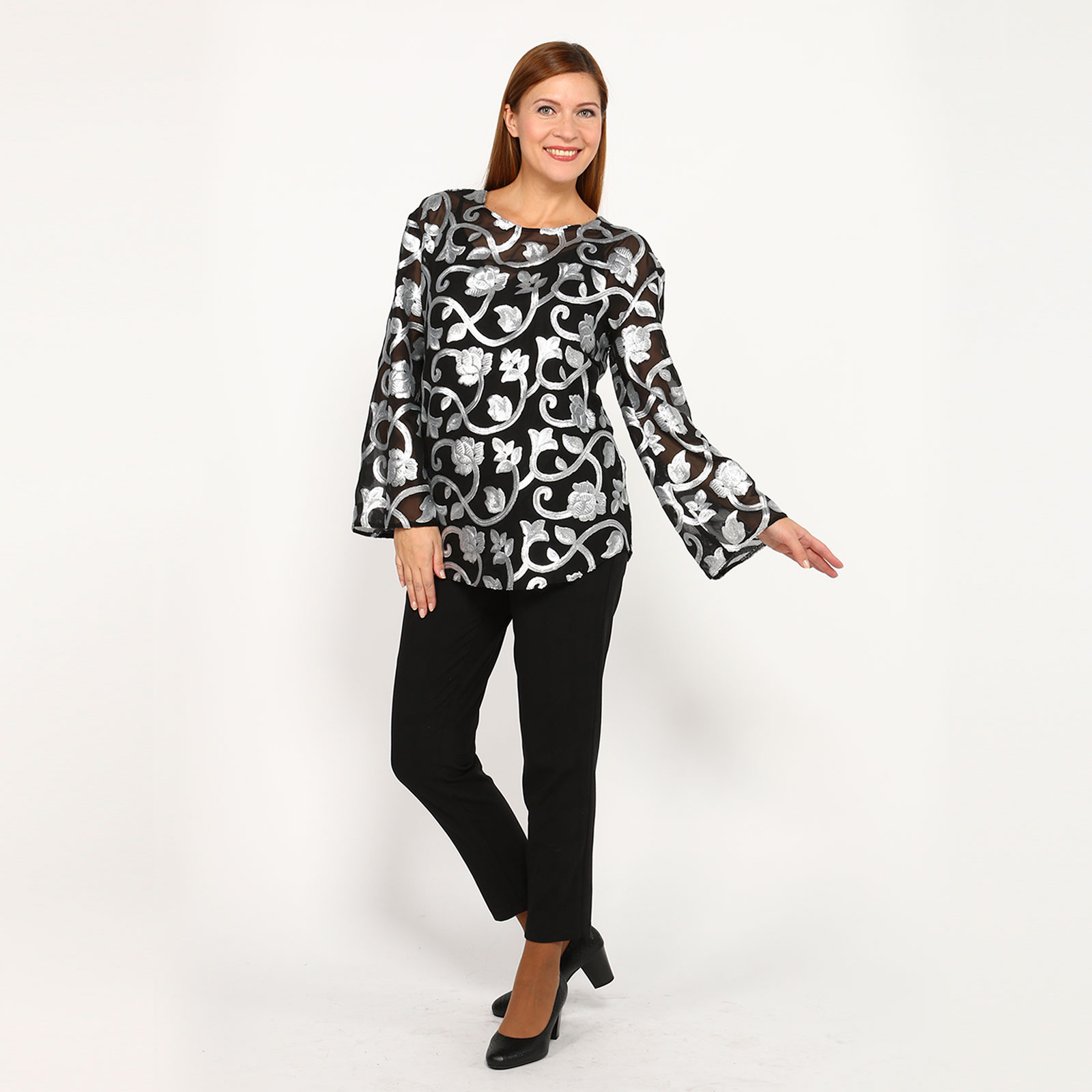 Блуза с пайетками и топом в комплекте City Code, цвет серый, размер 54 - фото 10