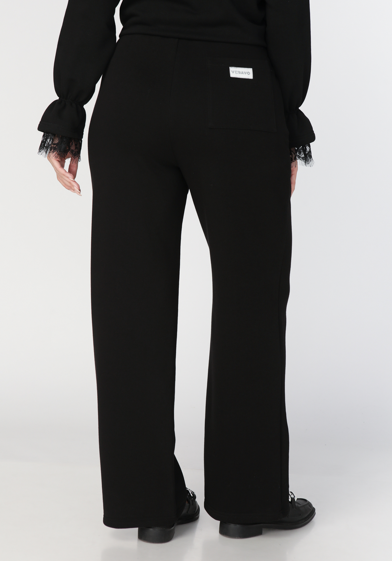 Брюки широкие с накладными карманами сзади VeraVo, размер 50, цвет черный - фото 3
