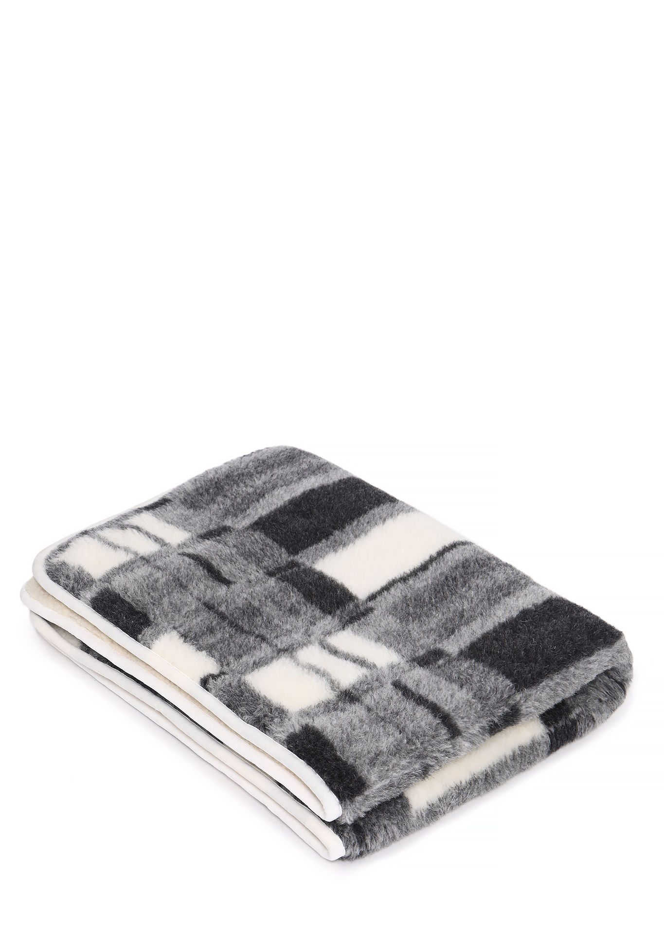 Одеяло из натуральной овечьей шерсти Alwero, цвет бело-серый, размер 100х140 - фото 1