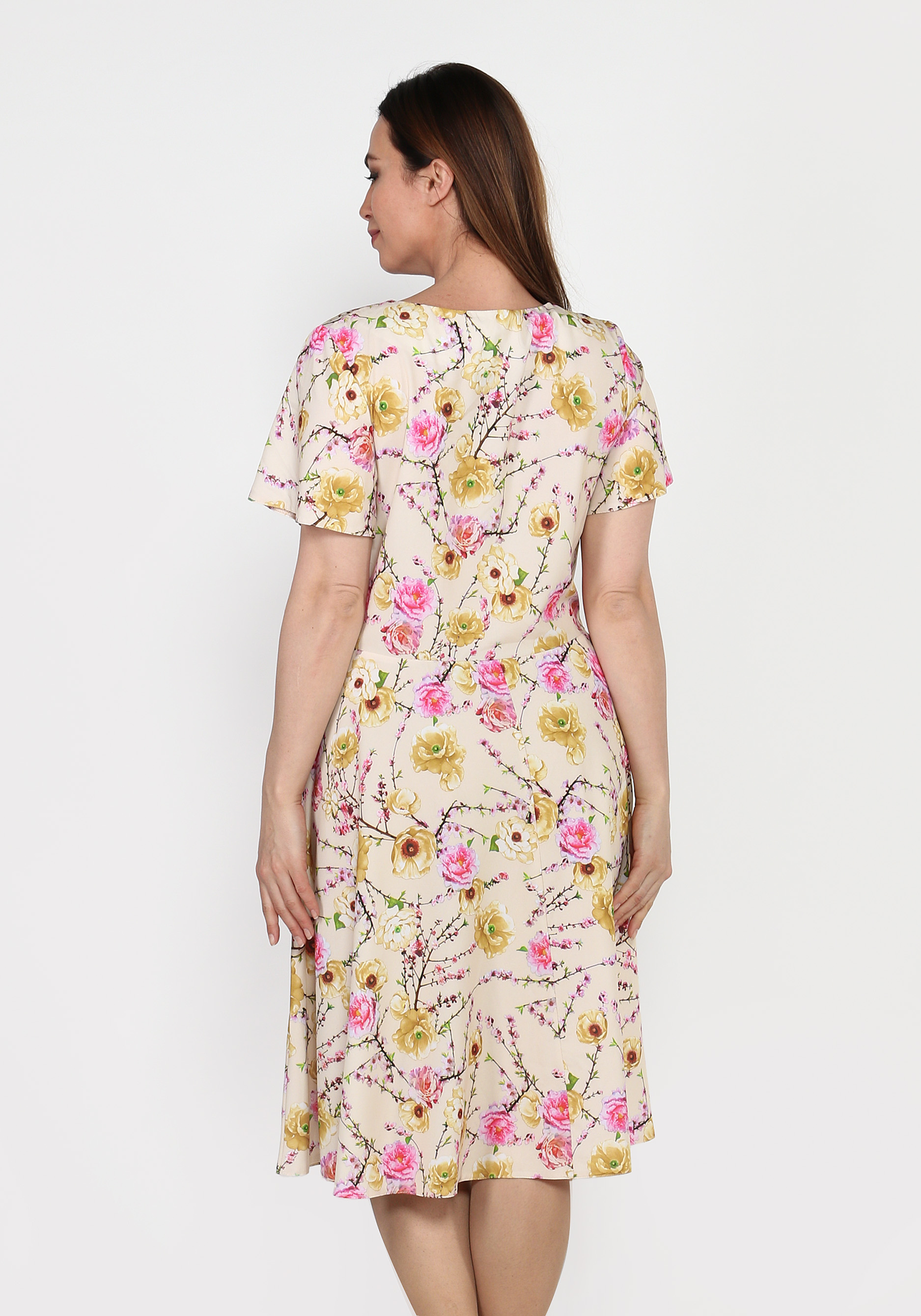 Платье с принтом "Цветы" и расклешенной юбкой BlagoF, размер 50 - фото 2