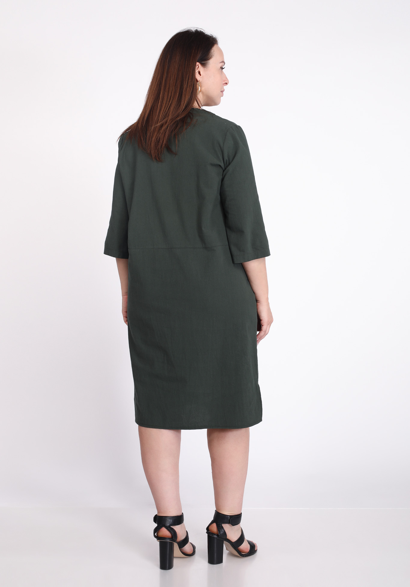 Платье с  планкой на пуговицах City Code, размер 48, цвет бежевый - фото 3