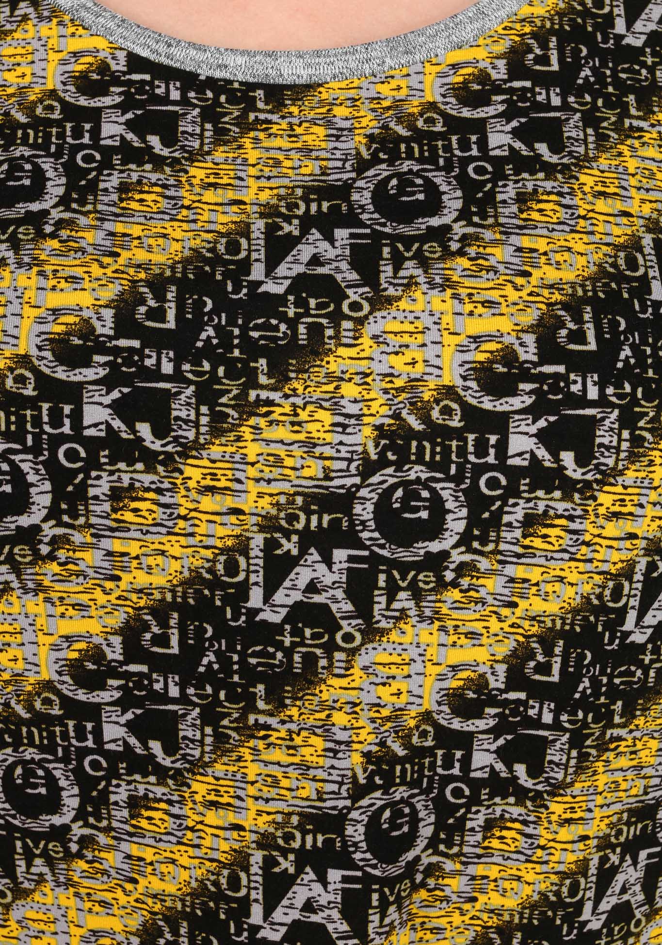 Блузка свободного кроя с рукавом 3/4 GalaGrosso, размер 52, цвет серо-желтый - фото 8