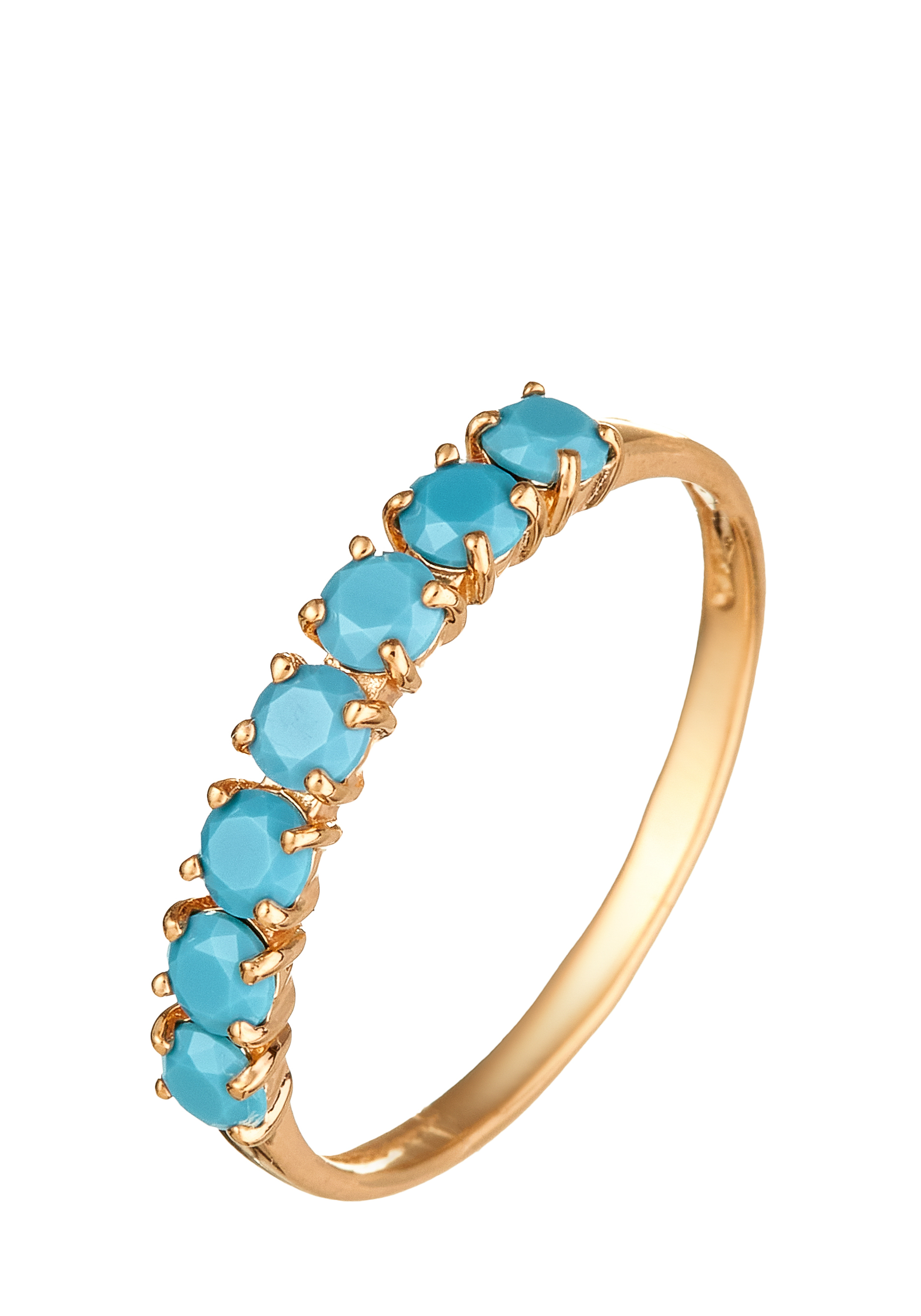 Кольцо серебряное "Бирюзовая страсть" Бриллианит Серебряная линия, цвет голубой, размер 18 кластер - фото 1