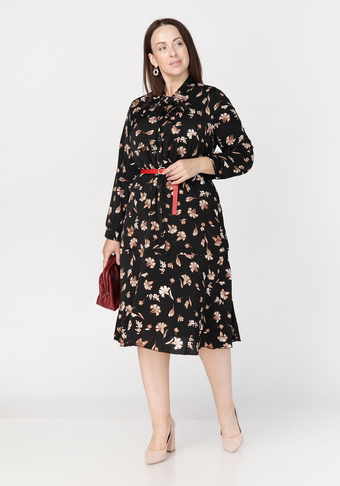 Платье с цветочным принтом прямого кроя Bianka Modeno, размер 50 - фото 1
