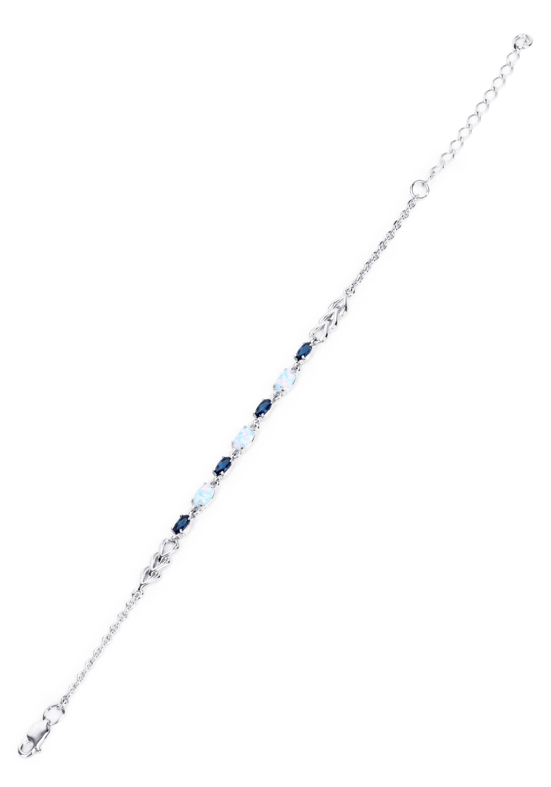 Браслет серебряный "Опаловые рифы" Nouvelle, цвет голубой, размер 16-23 см