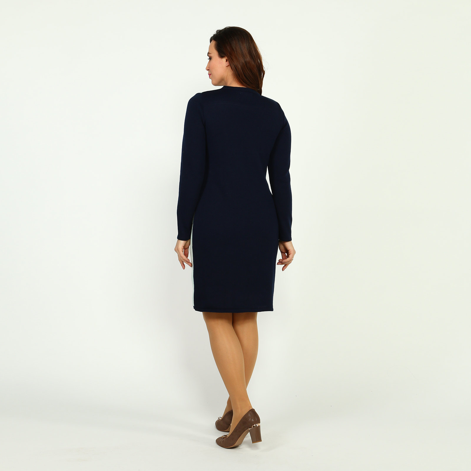 Платье-миди с контрастным рисунком VeraVo, размер 58, цвет синий - фото 9