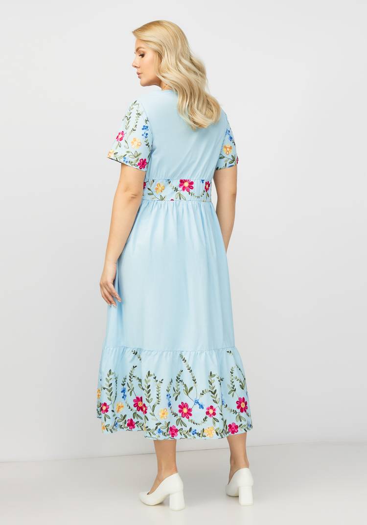 Платье с цветочной вышивкой на пуговицах шир.  750, рис. 2