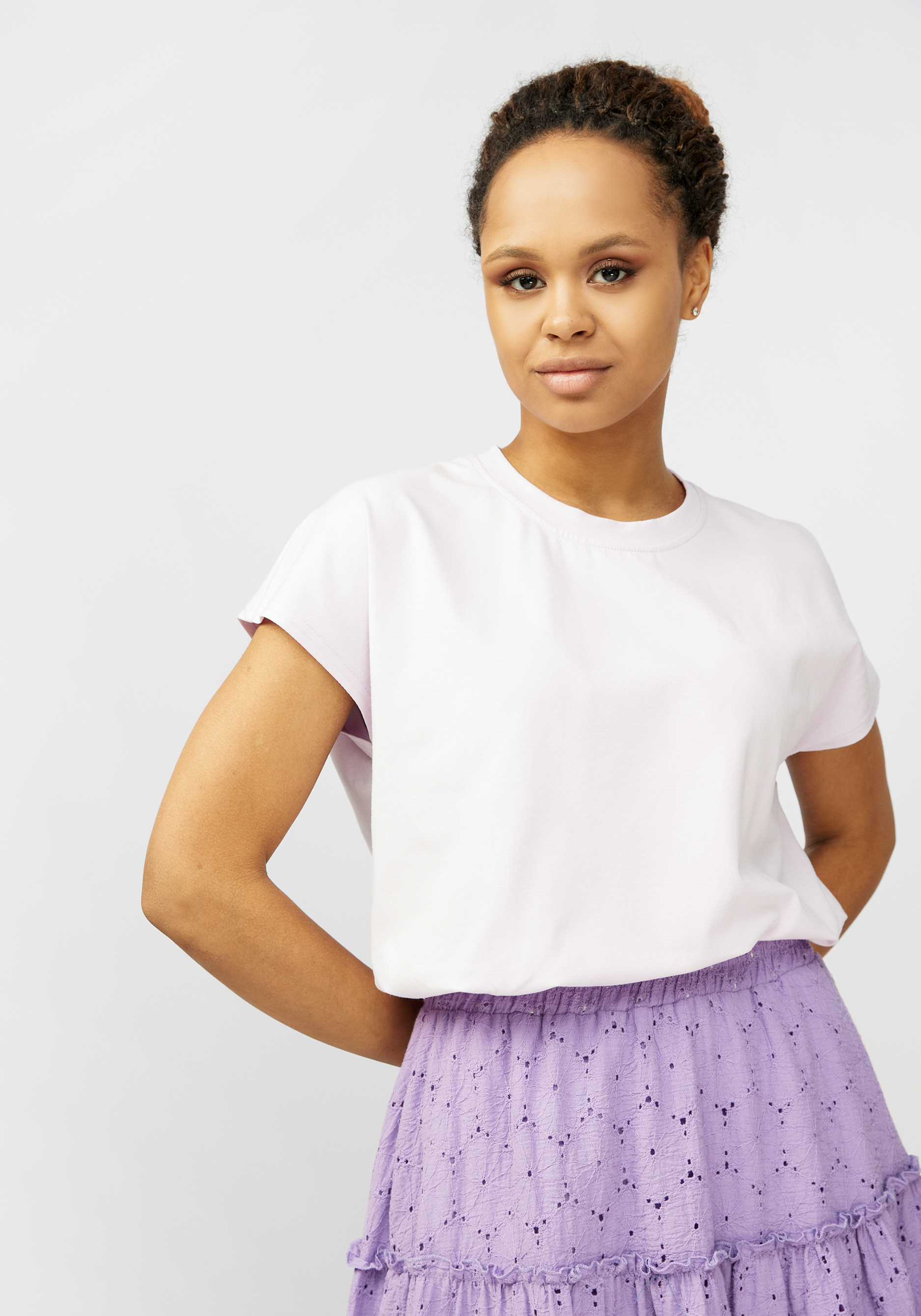 Блуза трикотажная с цельнокроеным рукавом жен футболка лиора фиолетовый р 44 46