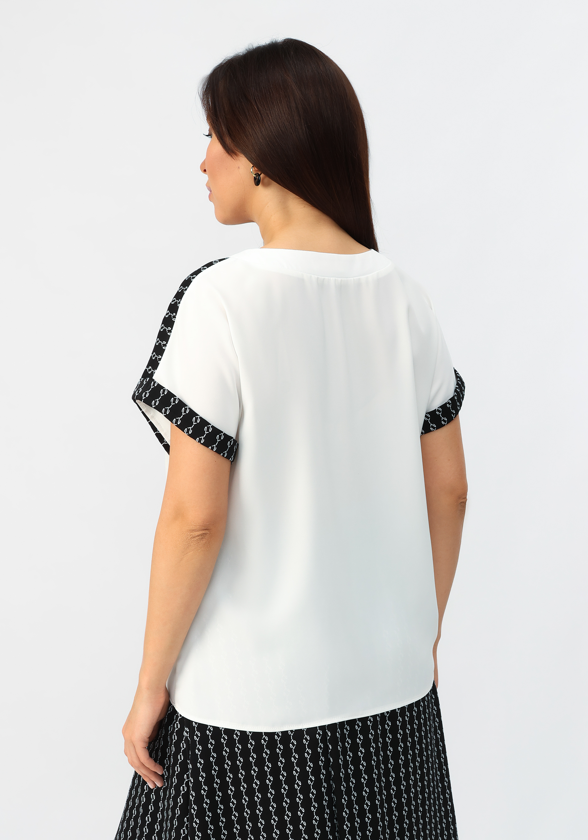 Блуза с боковым нагрудным карманом VeraVo, размер 58, цвет черный - фото 10