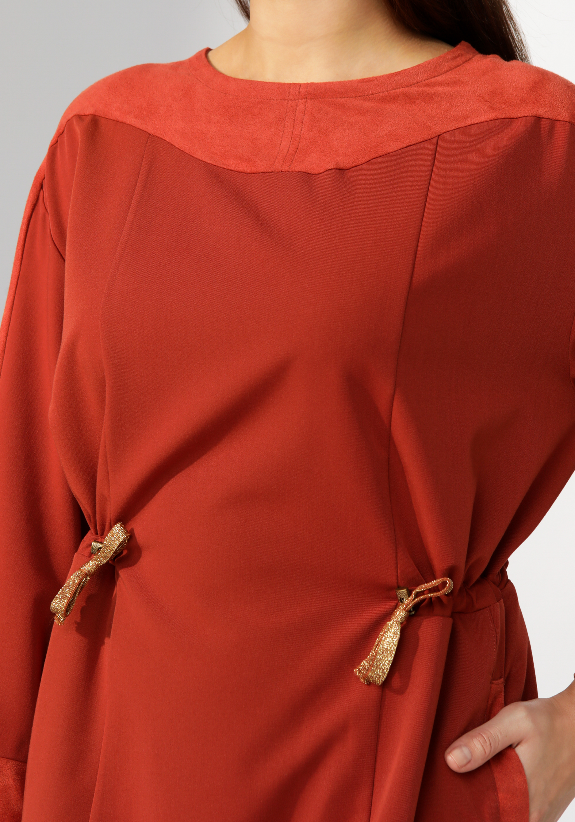 Платье "Стильная идея" GalaGrosso, размер 48, цвет терракотовый - фото 4