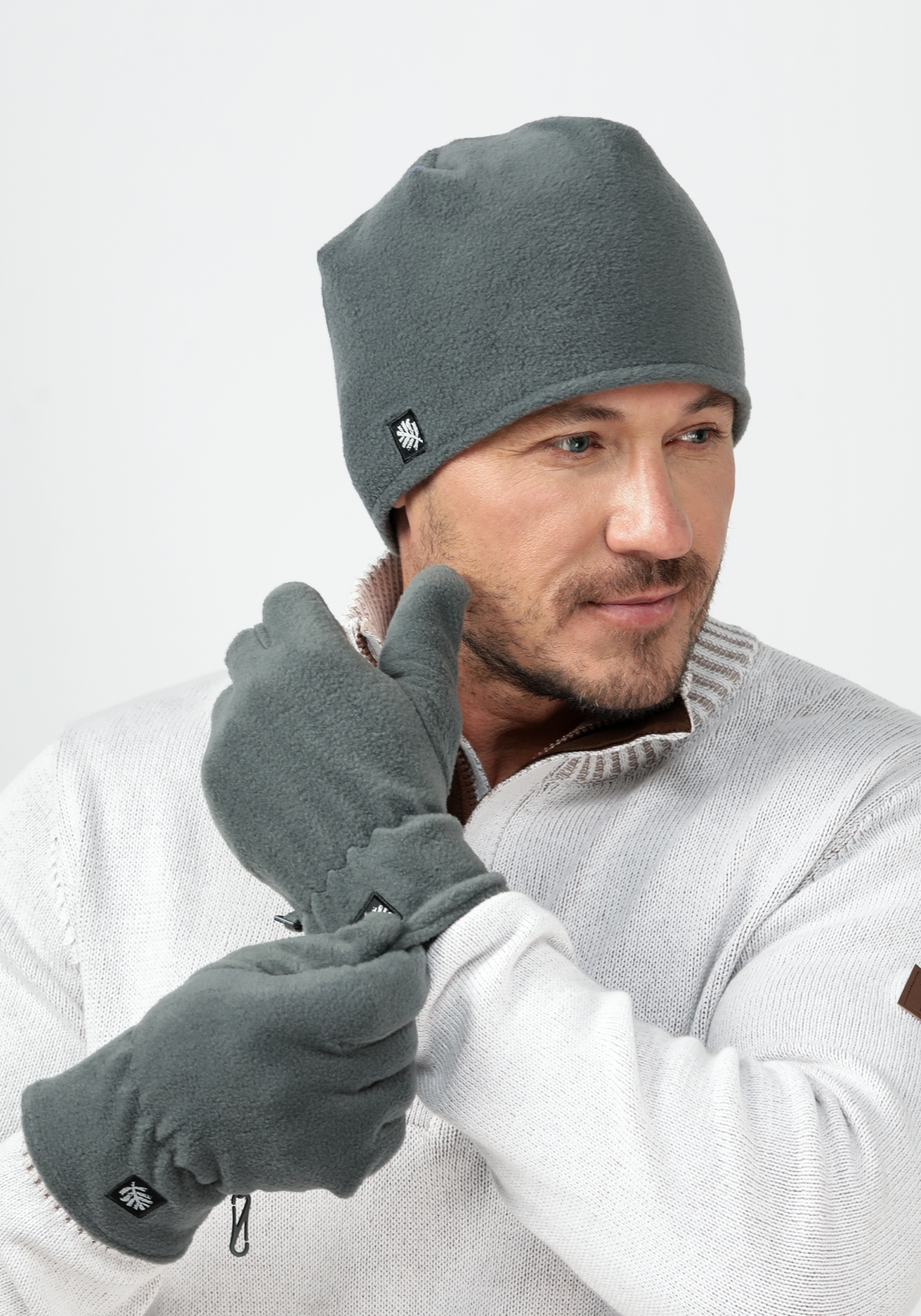 Комплект перчатки и шапка "Бен" Atlas for men, цвет серый, размер 9 - фото 1