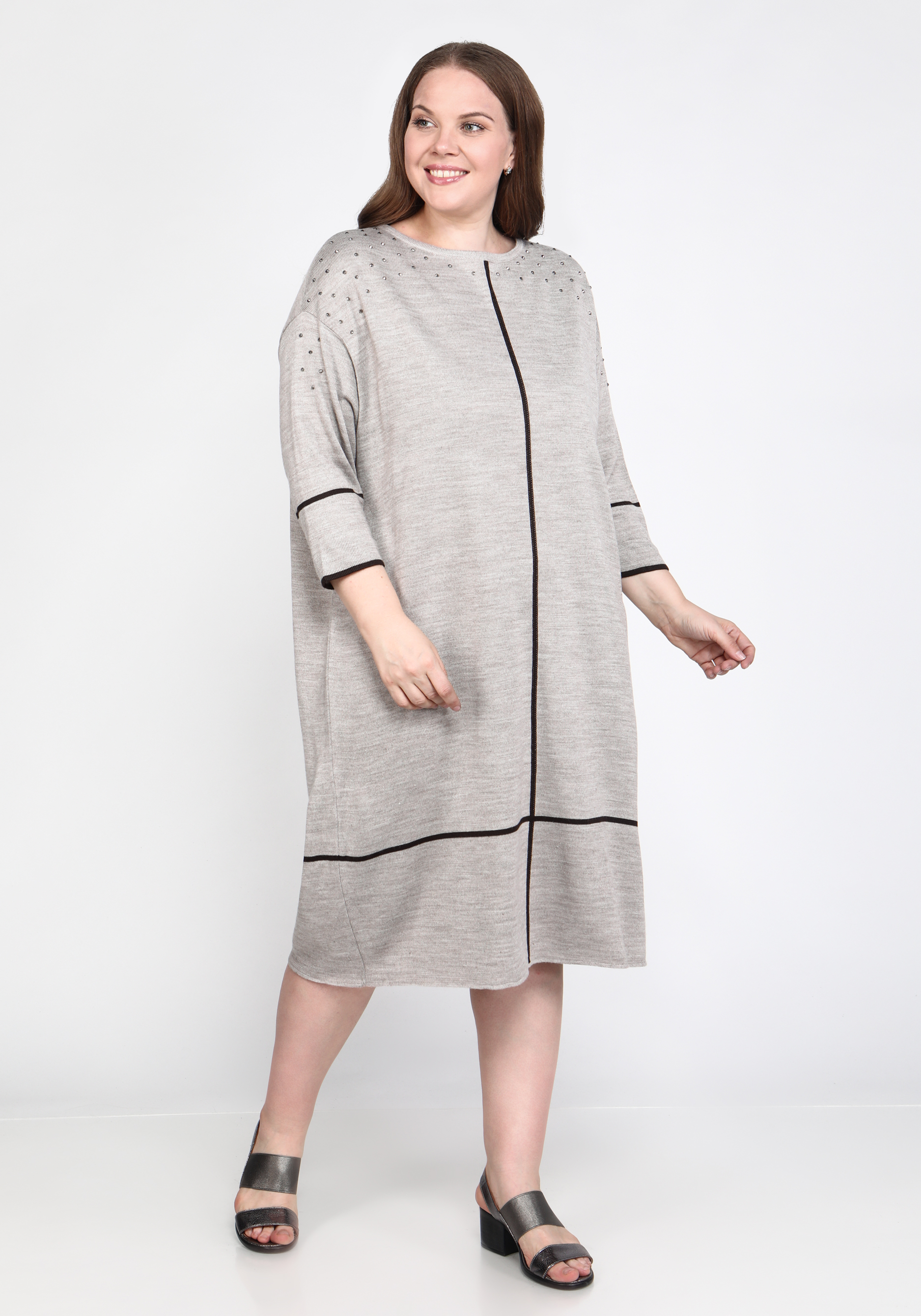 Платье "Тёплые чувства" Vivawool, размер 48, цвет серый - фото 5