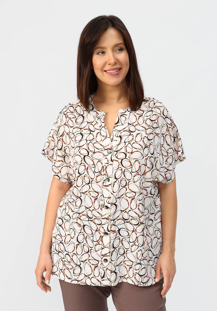 Блуза удлиненная с вырезом шир.  750, рис. 1