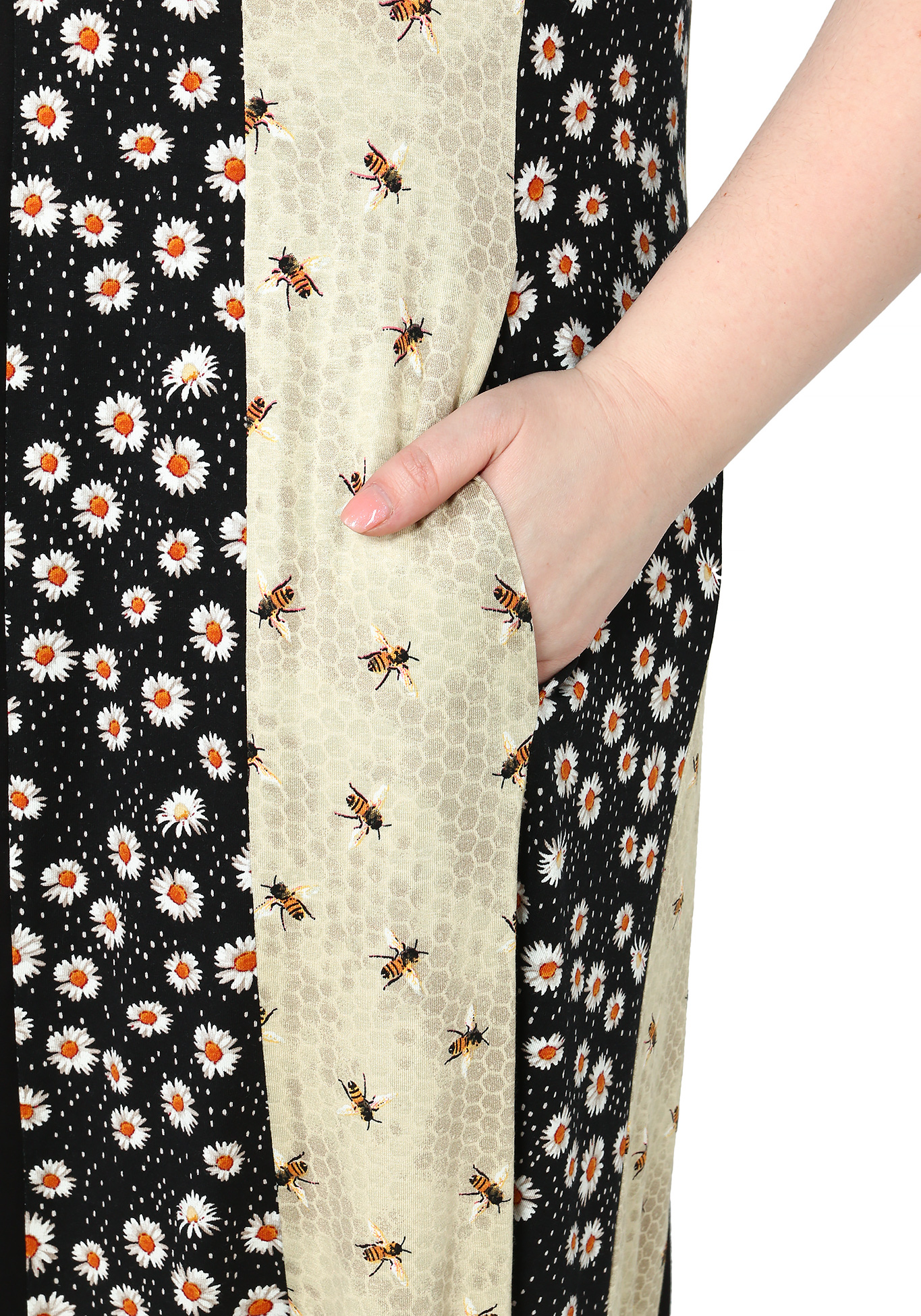 Платье-макси с комбинированным принтом Averi, размер 50, цвет черно-бежевый - фото 4