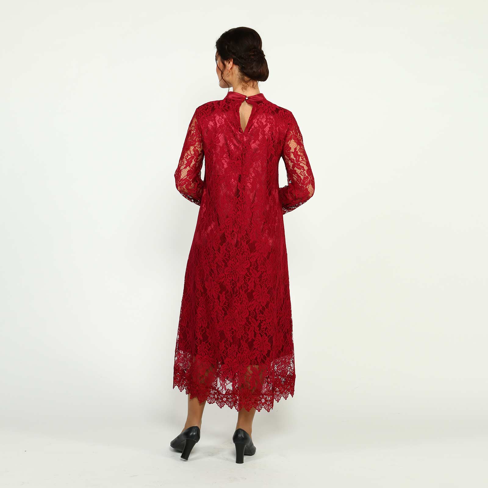 Платье с вышивкой расклешенного кроя Frida, размер 48, цвет красный - фото 3