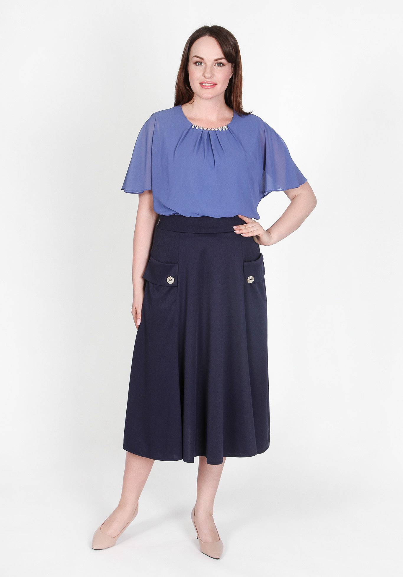 Блуза «Романтичный образ» Zanzara, размер 50, цвет пудровый - фото 4