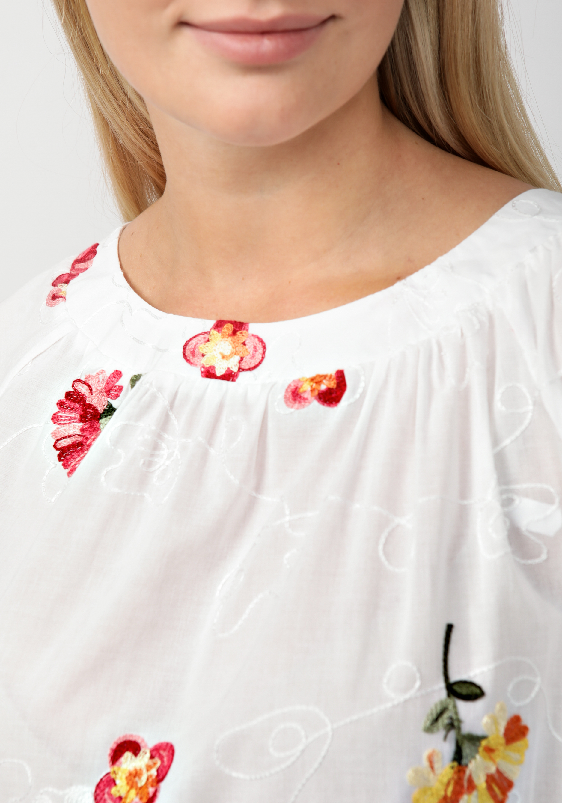 Блуза свободного кроя с цветочной вышивкой Manhattan, размер 56 - фото 10
