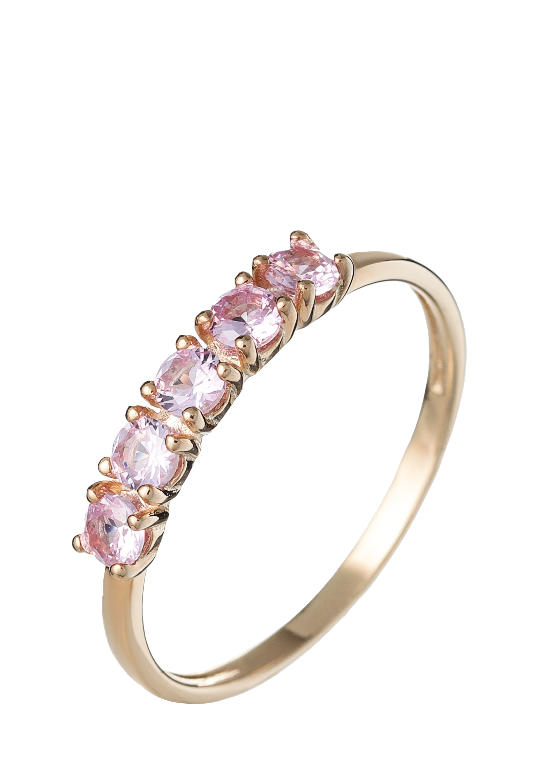 Кольцо серебряное "Невесомое прикосновение" Nouvelle, размер 17, цвет розовый