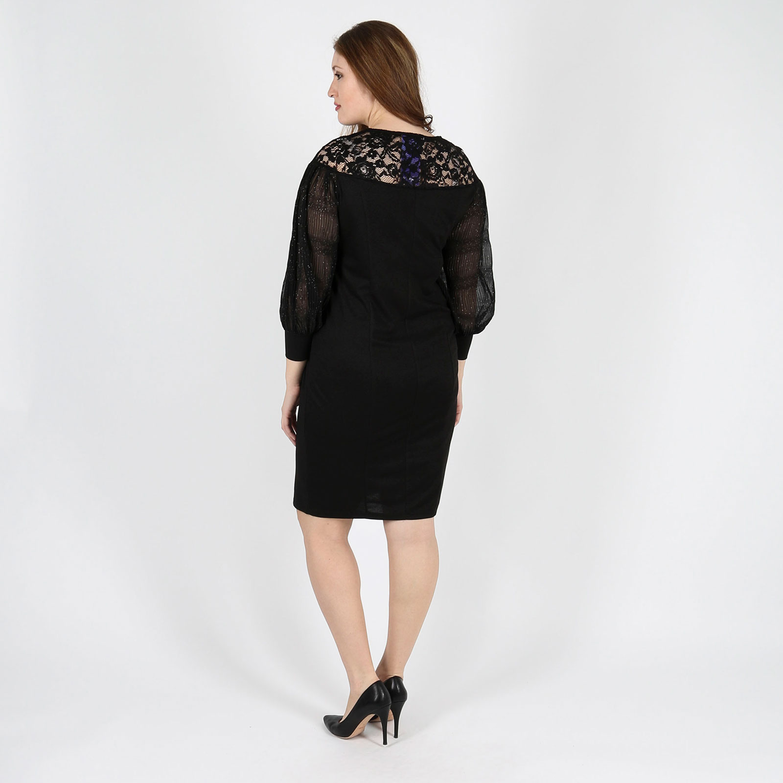 Платье с шифоновыми рукавами Милада, размер 54, цвет черный - фото 5