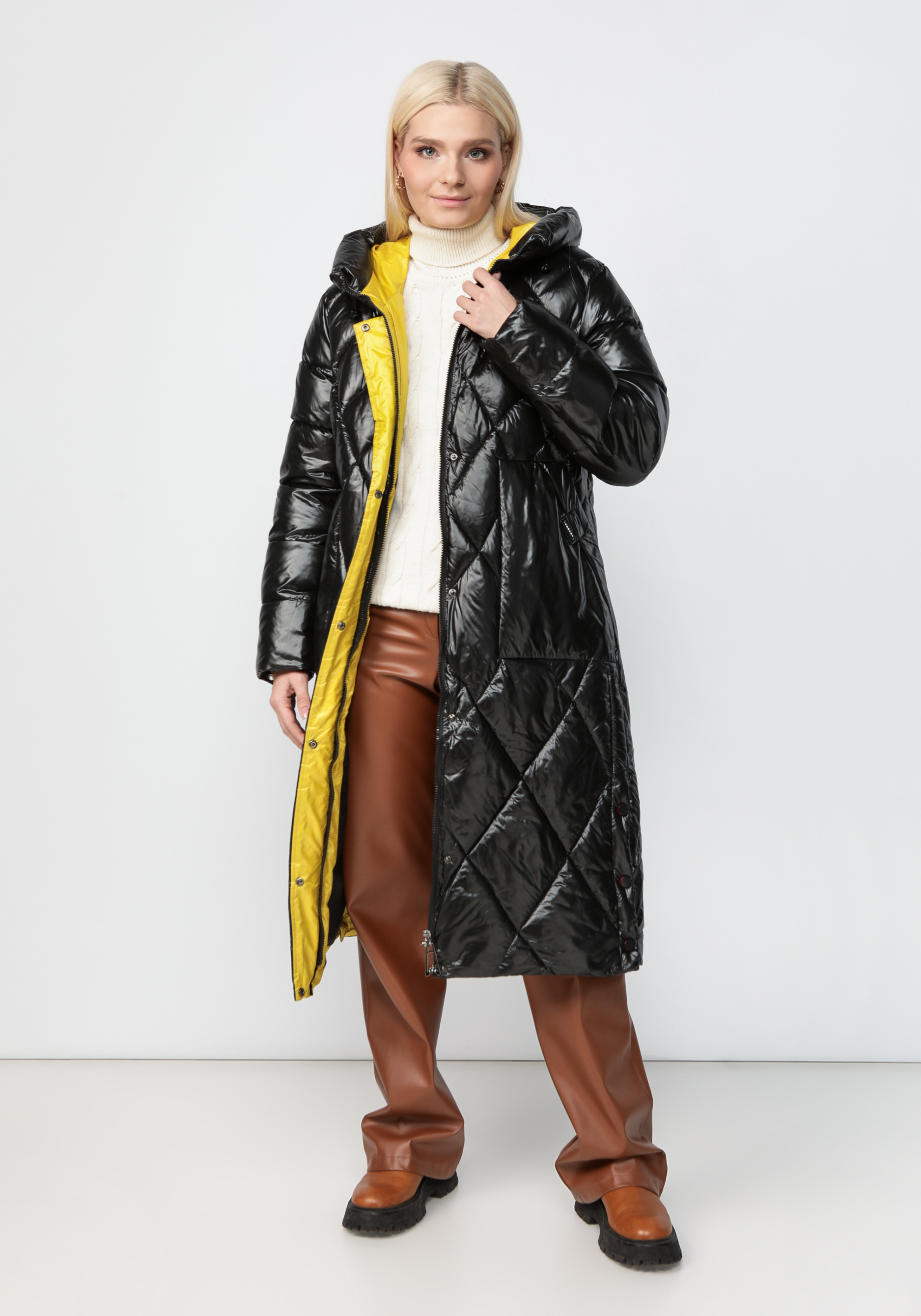 Пальто женское "Асти" Gevito, размер 50, цвет черный