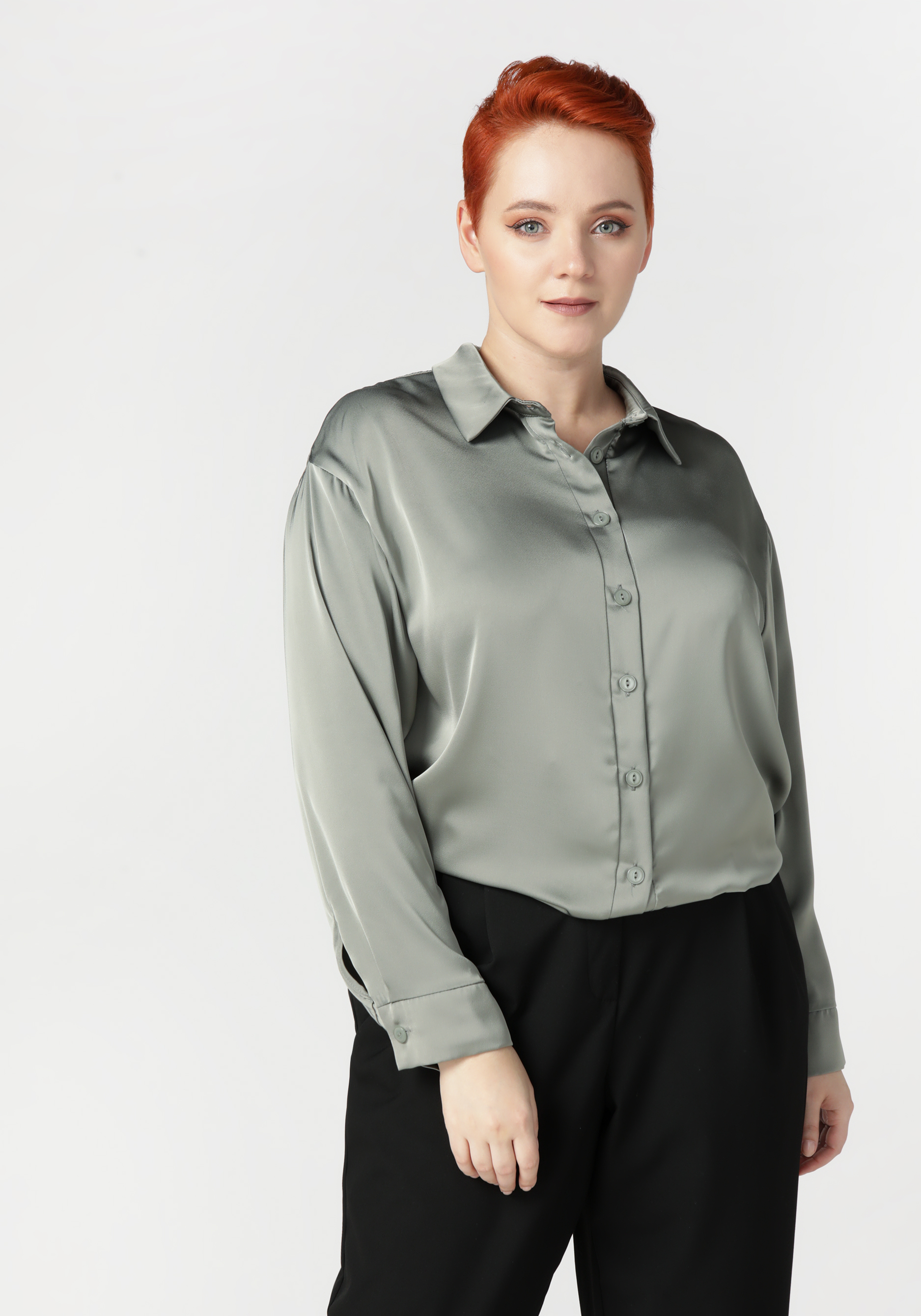 Блуза на пуговицах с рукавом на манжете VeraVo, цвет бежевый, размер 50 - фото 2