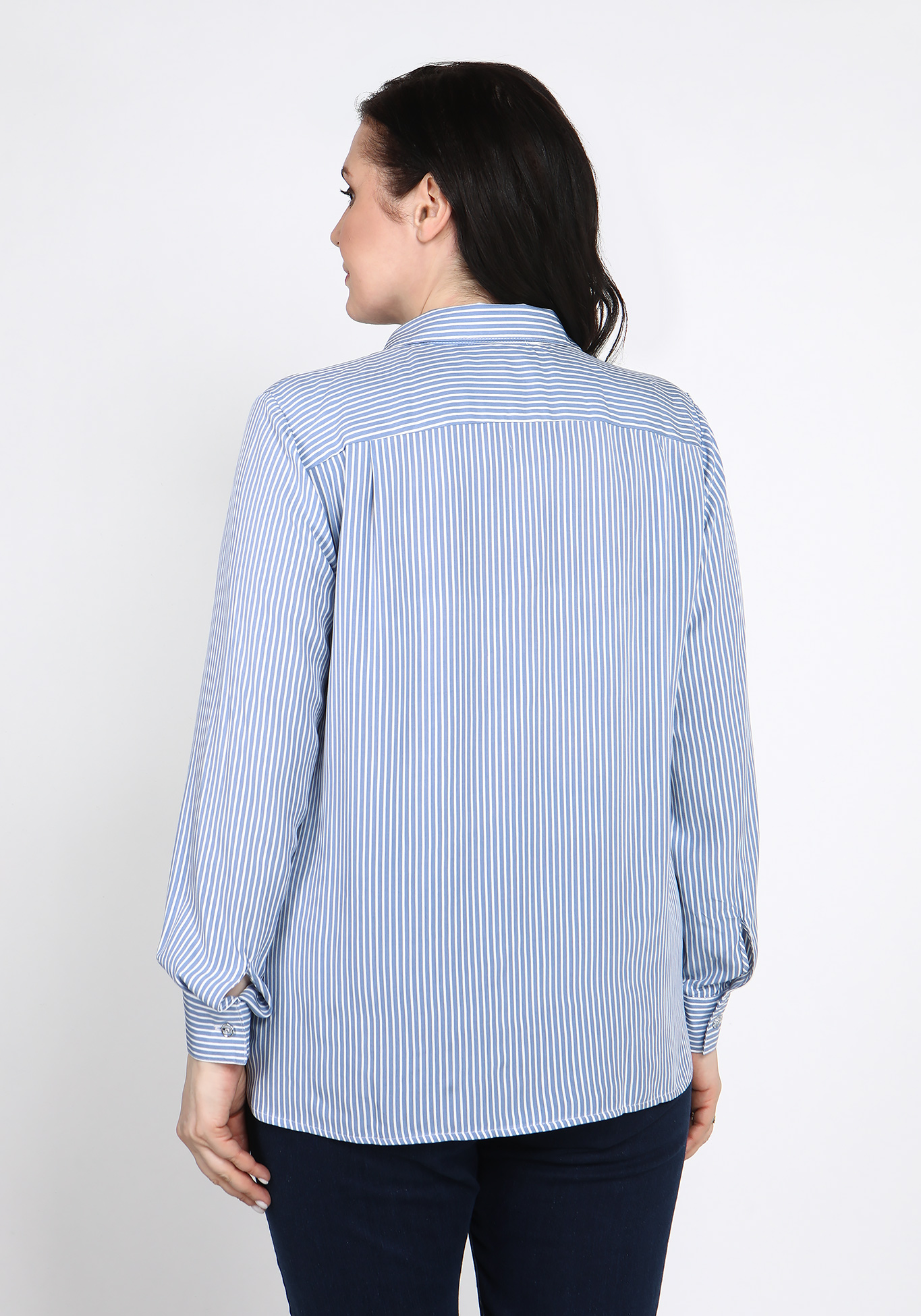 Классическая блуза с длинным рукавом Julia Weber, размер 48, цвет голубой - фото 4