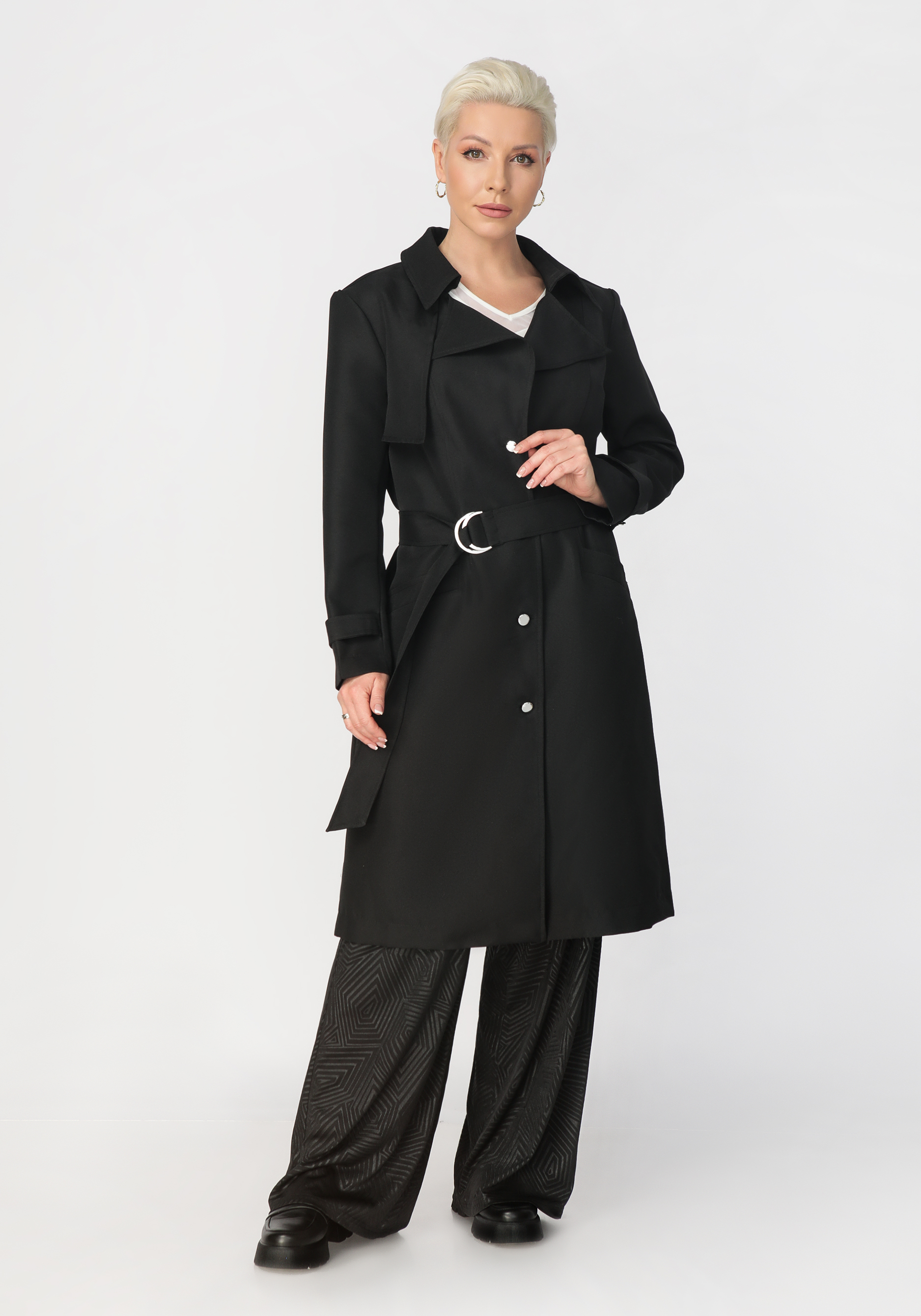 Тренч женский из текстиля "Максуда" СКС, цвет черный, размер 58 - фото 2