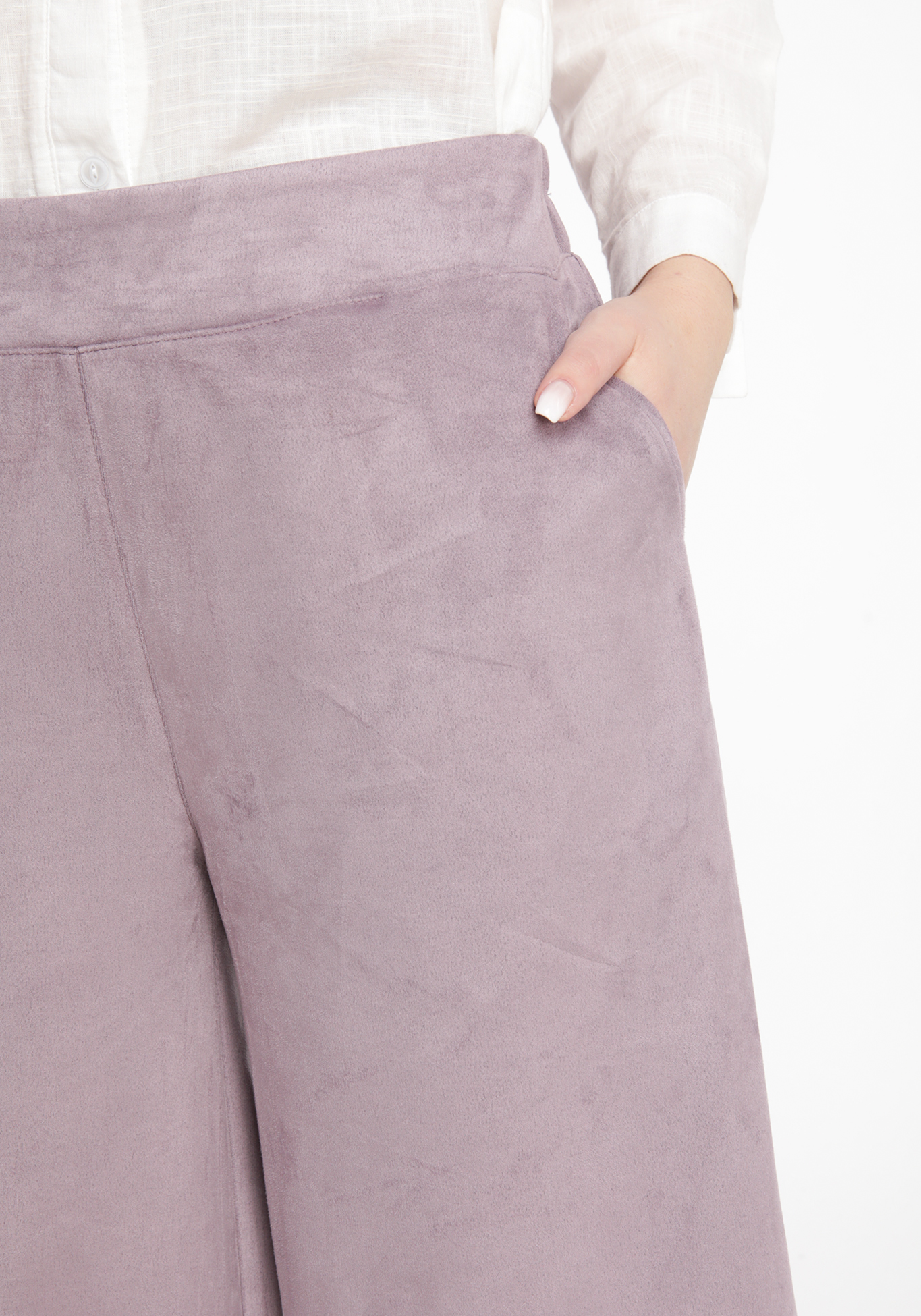 Шорты женские ниже колена из эко-замши Star Fashion, размер 50, цвет бежевый - фото 8