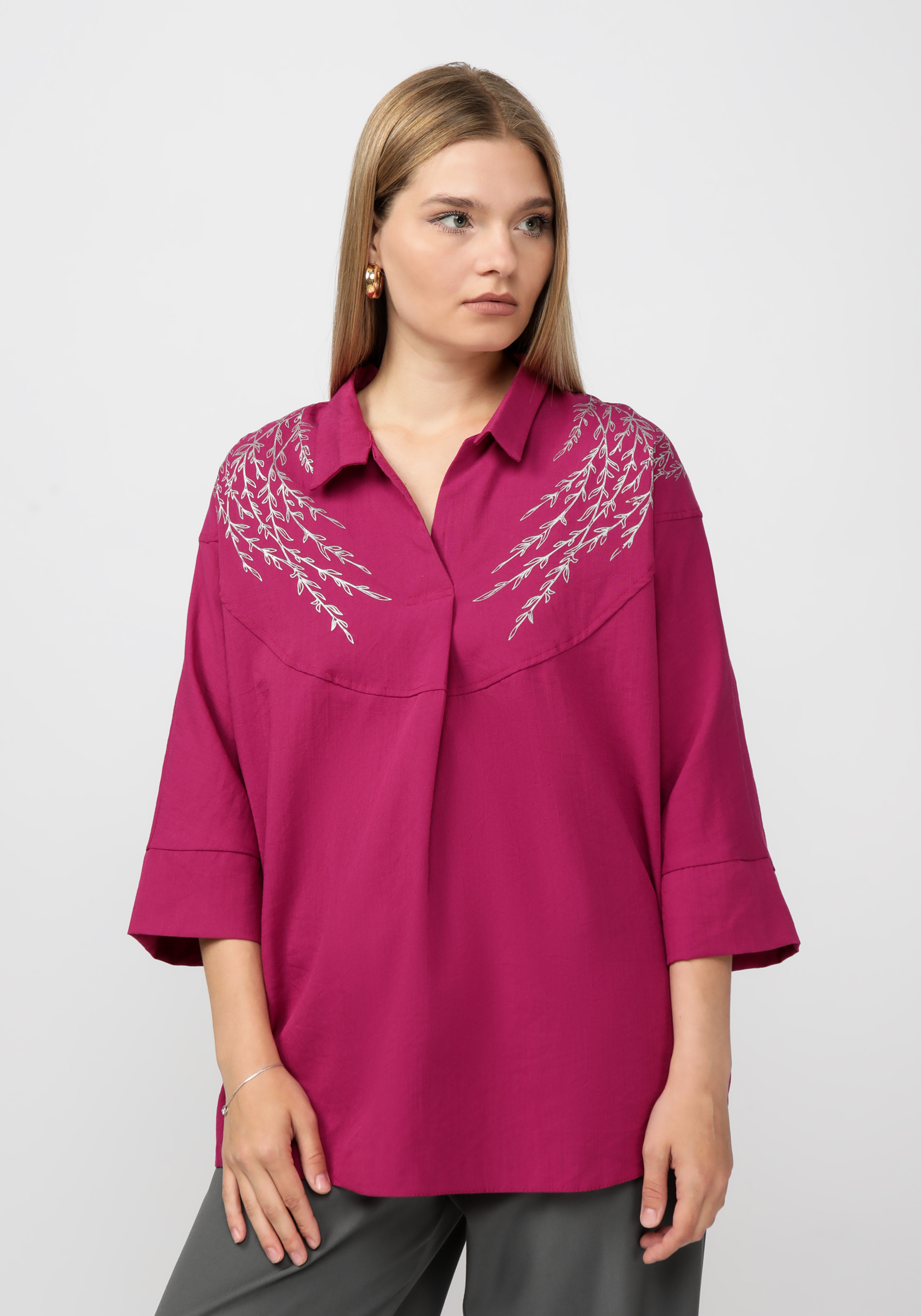 Блуза "Люнега" Vittori Vi, цвет бордовый, размер 56 - фото 9