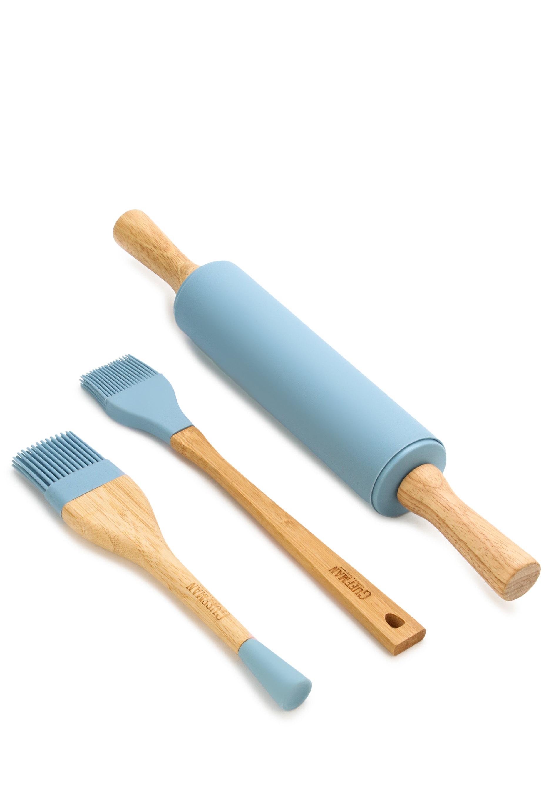 Набор кухонных аксессуаров: скалка и 2 кисти GUFFMAN, цвет голубой