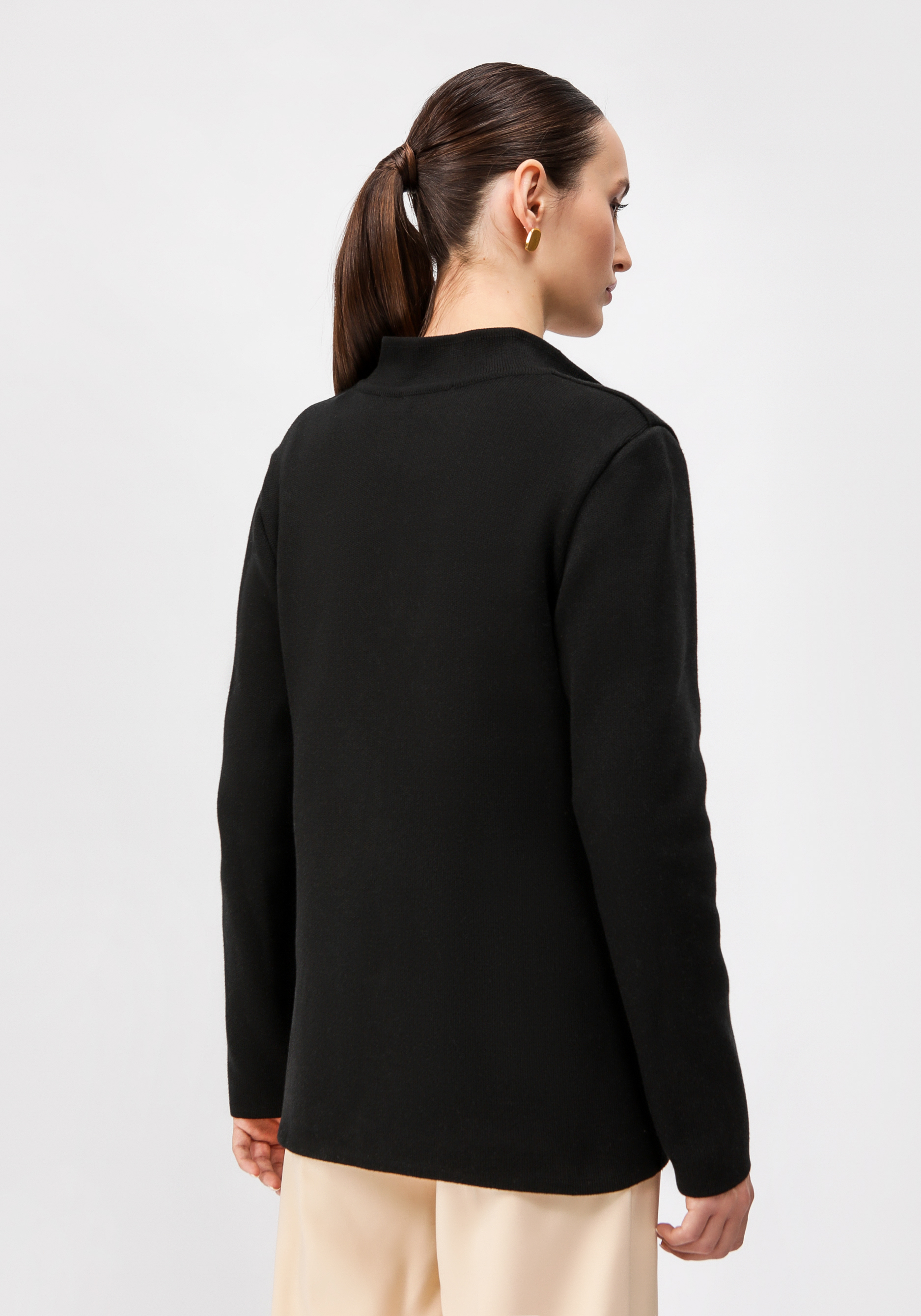 Жакет женский на пуговицах с карманами Vivawool, цвет черный, размер 50 - фото 3