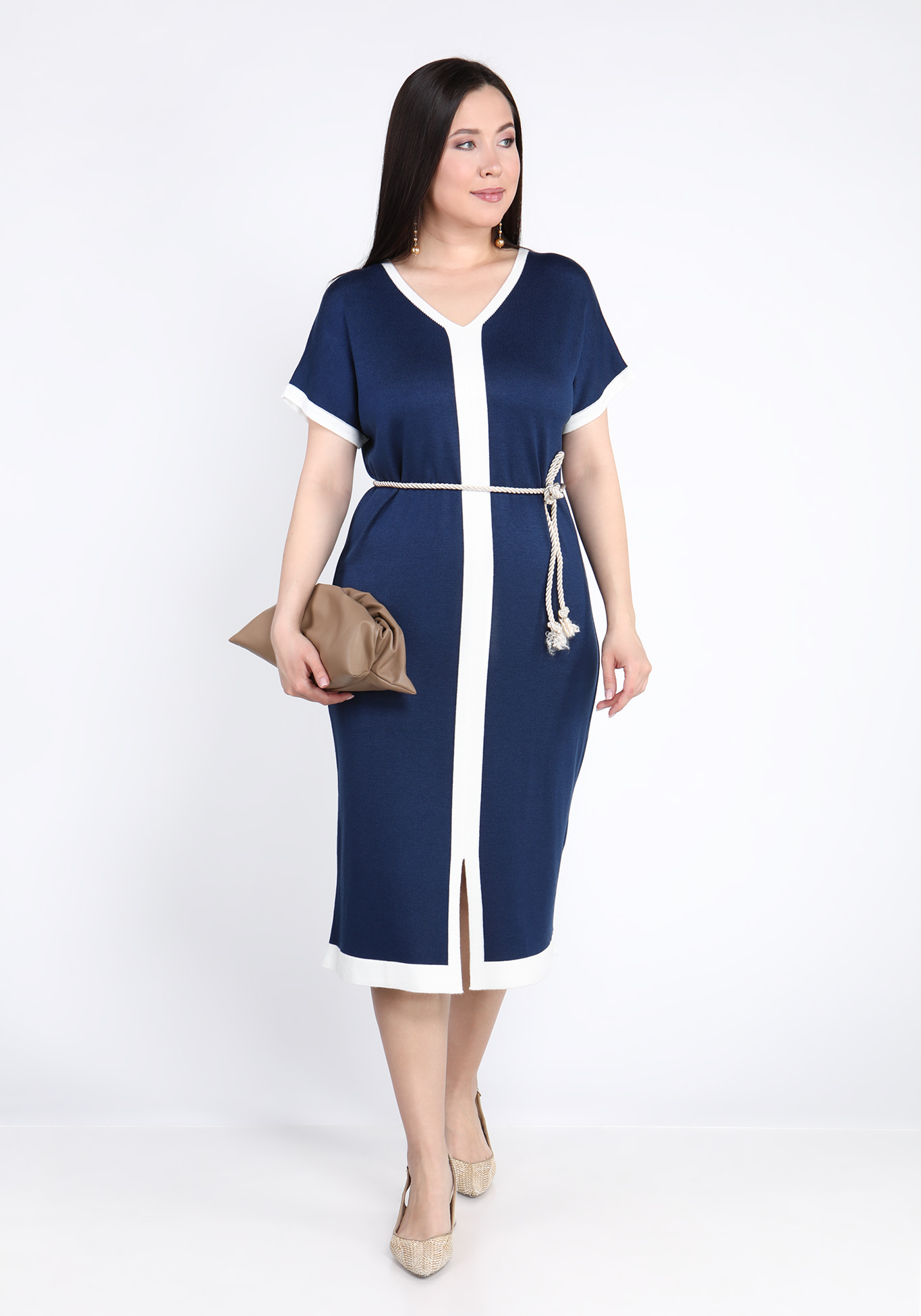 Платье с контрастной отделкой Vivawool, размер 48, цвет сиреневый - фото 2