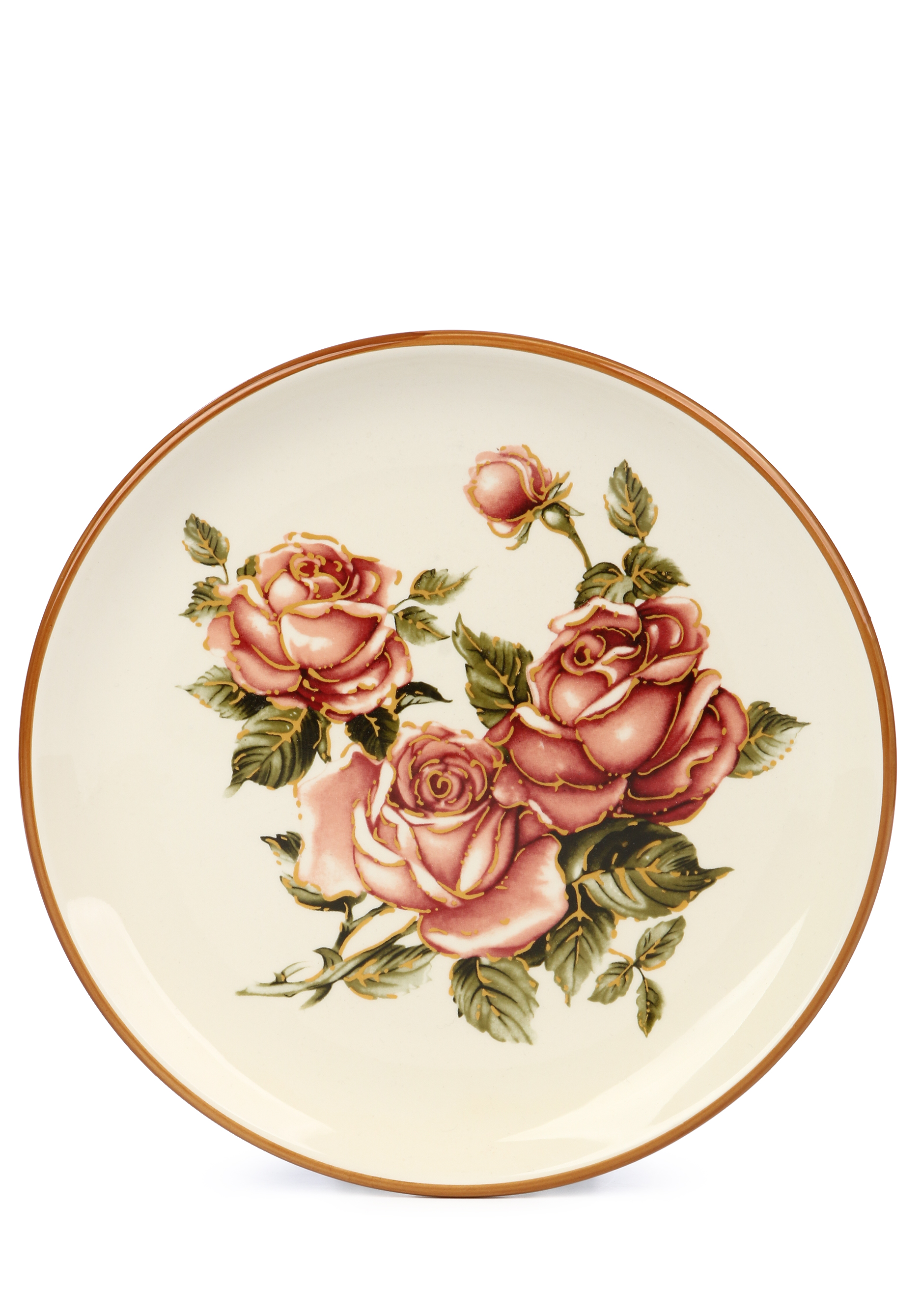 Тарелка сервировочная "Корейская роза" AGNESS, цвет бежевый, размер 21 см - фото 1