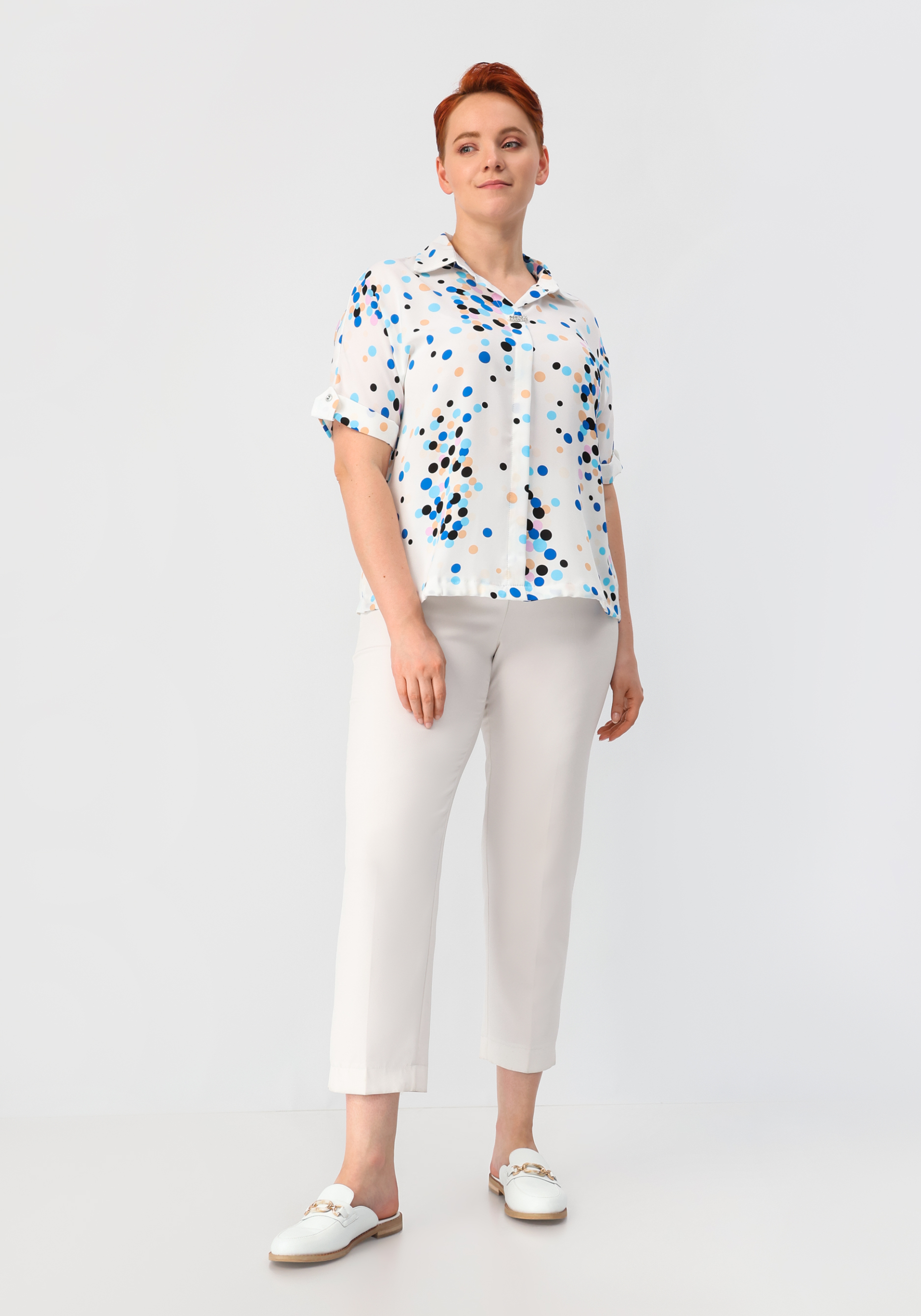 Блуза "Золина" No name, цвет белый, размер 58 - фото 7