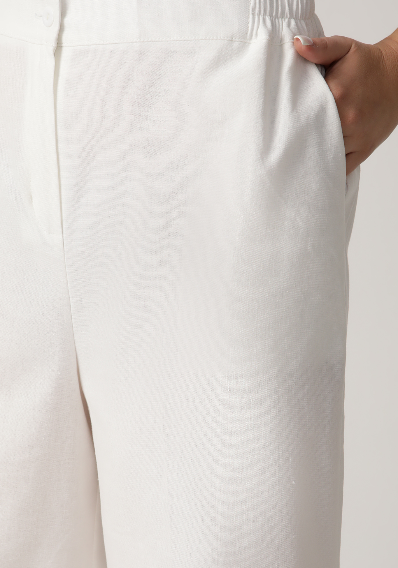 Кюлоты с карманами и поясом на резинке Star Fashion, размер 56, цвет бежевый - фото 8