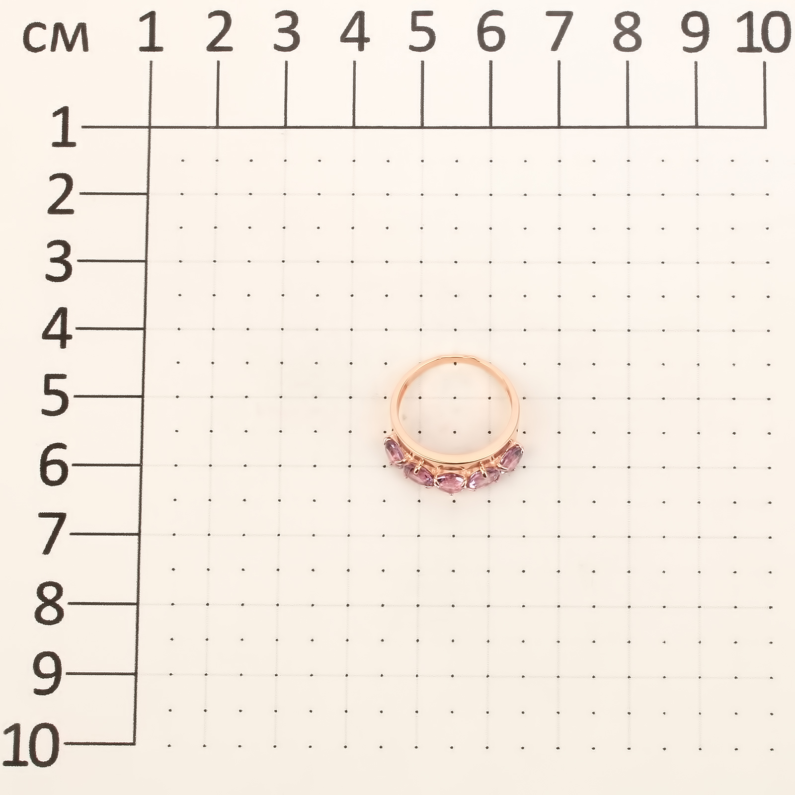 Серебряное кольцо "Золотая дорожка" AQUAMARINE, размер 18, цвет красный - фото 10