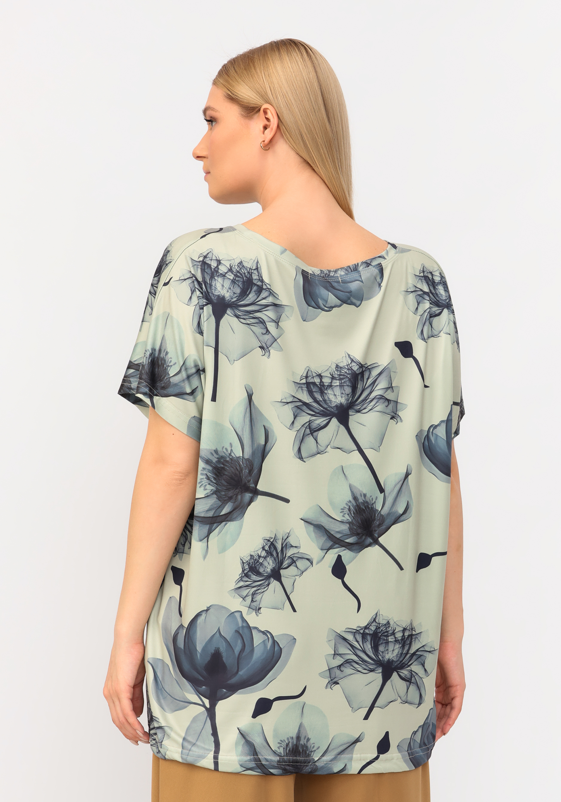 Блуза со стразами и цветочным принтом No name, размер 52-54 - фото 8